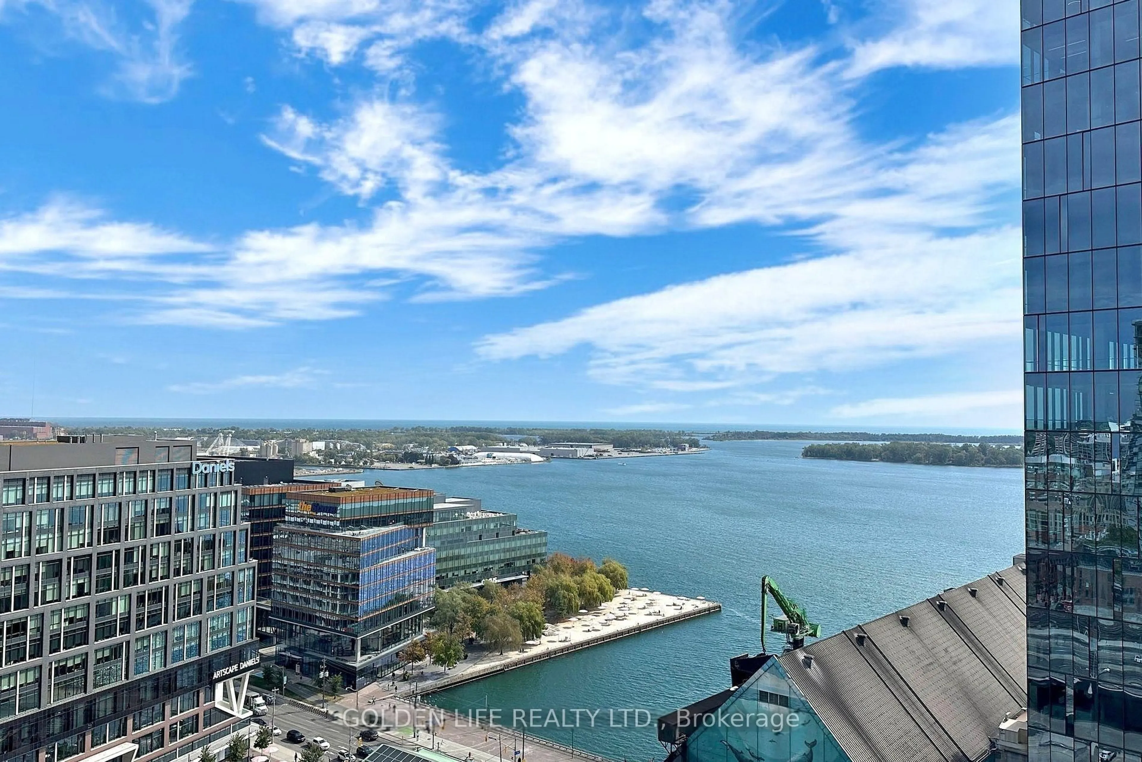 A pic from outside/outdoor area/front of a property/back of a property/a pic from drone, water/lake/river/ocean view for 138 Downes St #2511, Toronto Ontario M5E 0E4