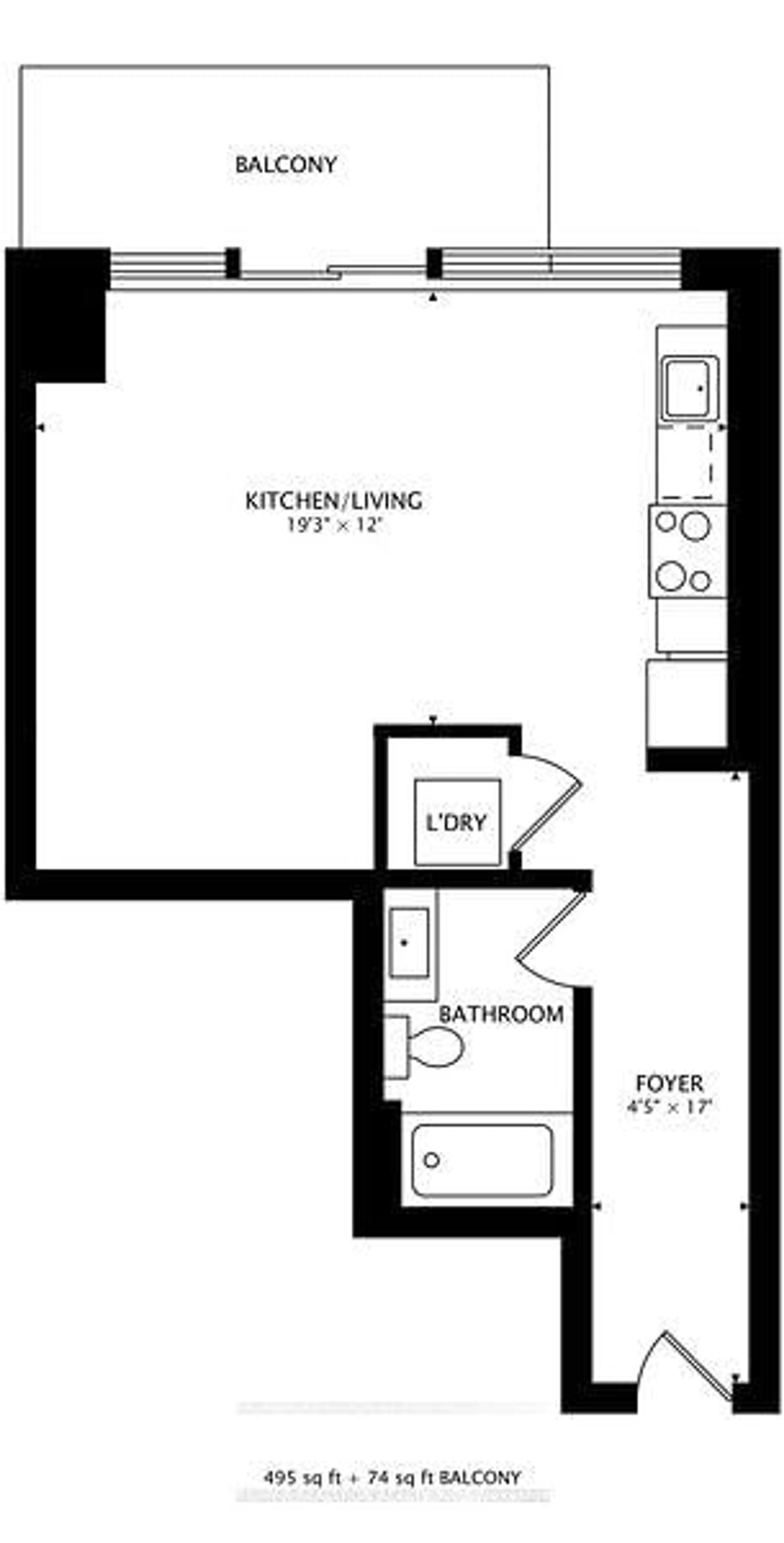 Floor plan for 2885 Bayview Ave #1319, Toronto Ontario M2K 0A3