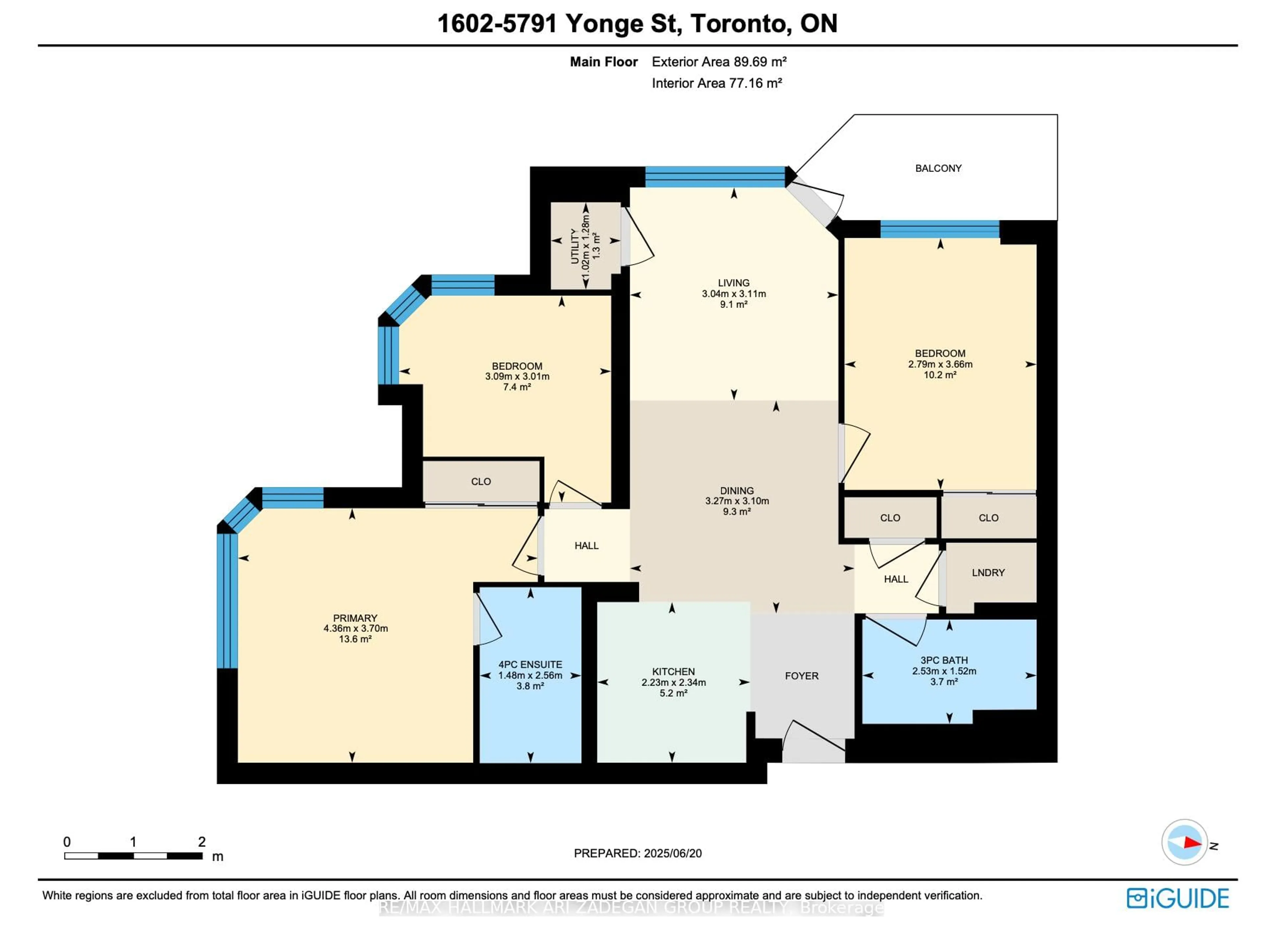 Floor plan for 5791 Yonge St #1602, Toronto Ontario M2M 0A8