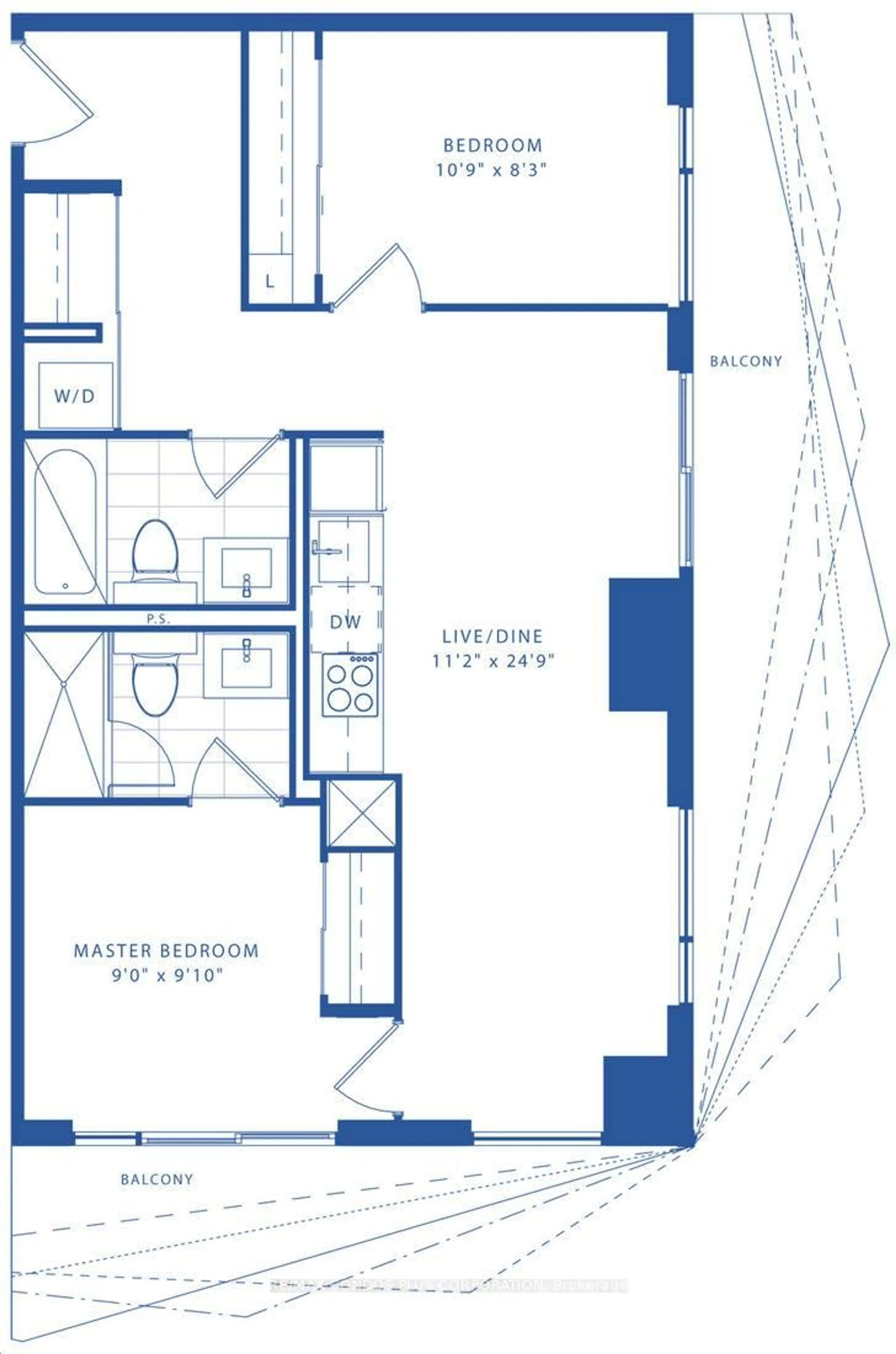 Floor plan for 100 Dalhousie St #907, Toronto Ontario M5B 0C7