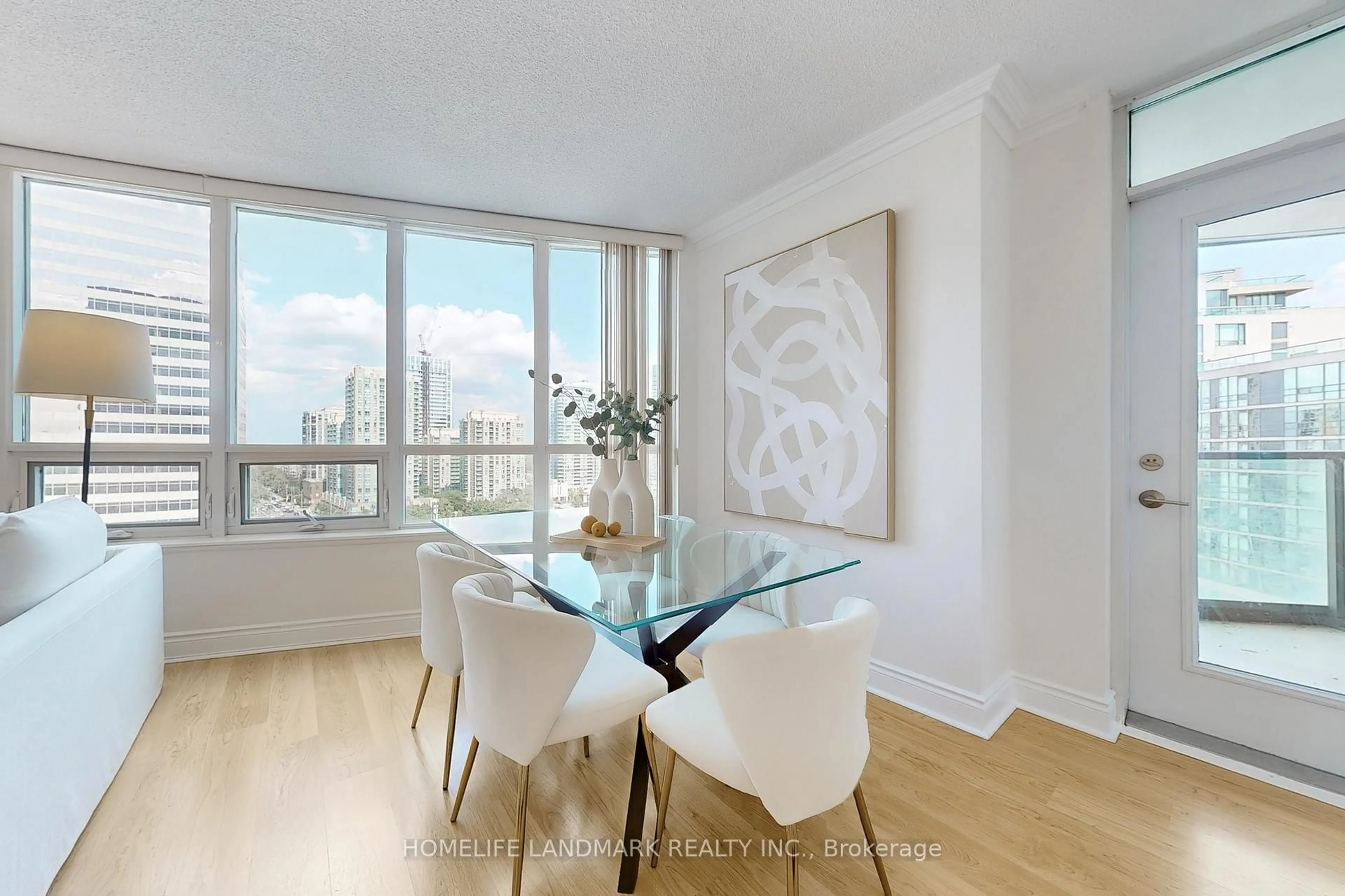Dining room, wood/laminate floor for 15 Greenview Ave #1405, Toronto Ontario M2M 4M7