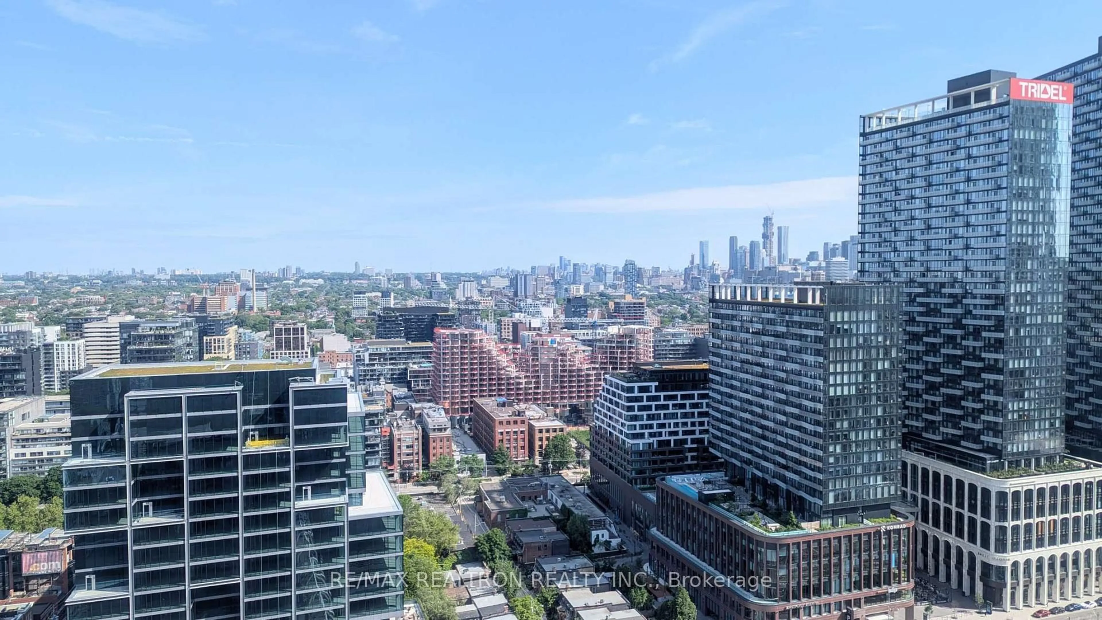 A pic from outside/outdoor area/front of a property/back of a property/a pic from drone, city buildings view from balcony for 21 Iceboat Terr #3712, Toronto Ontario M5V 4A9
