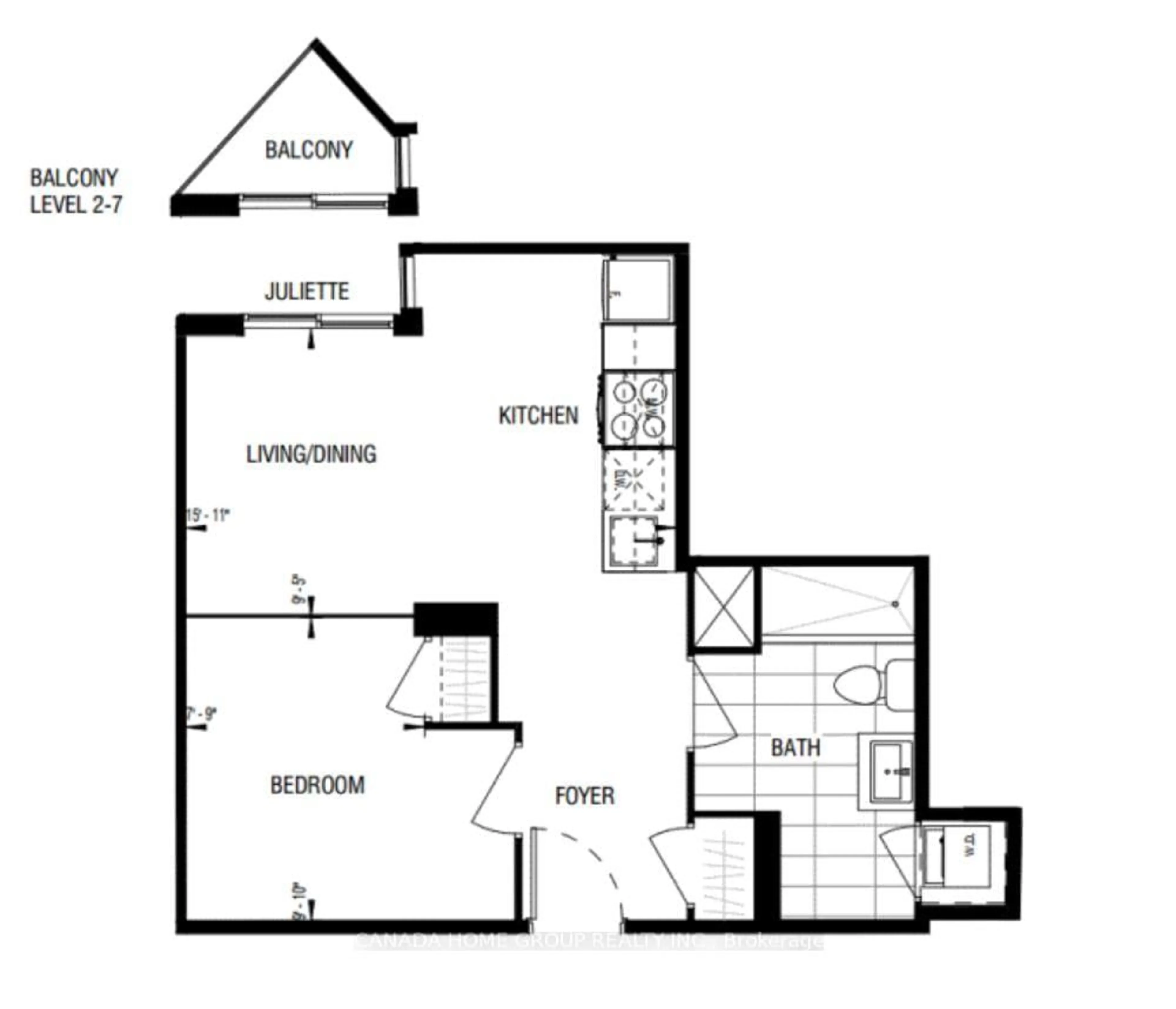 Floor plan for 30 Tippett Rd #1024, Toronto Ontario M3H 0E3