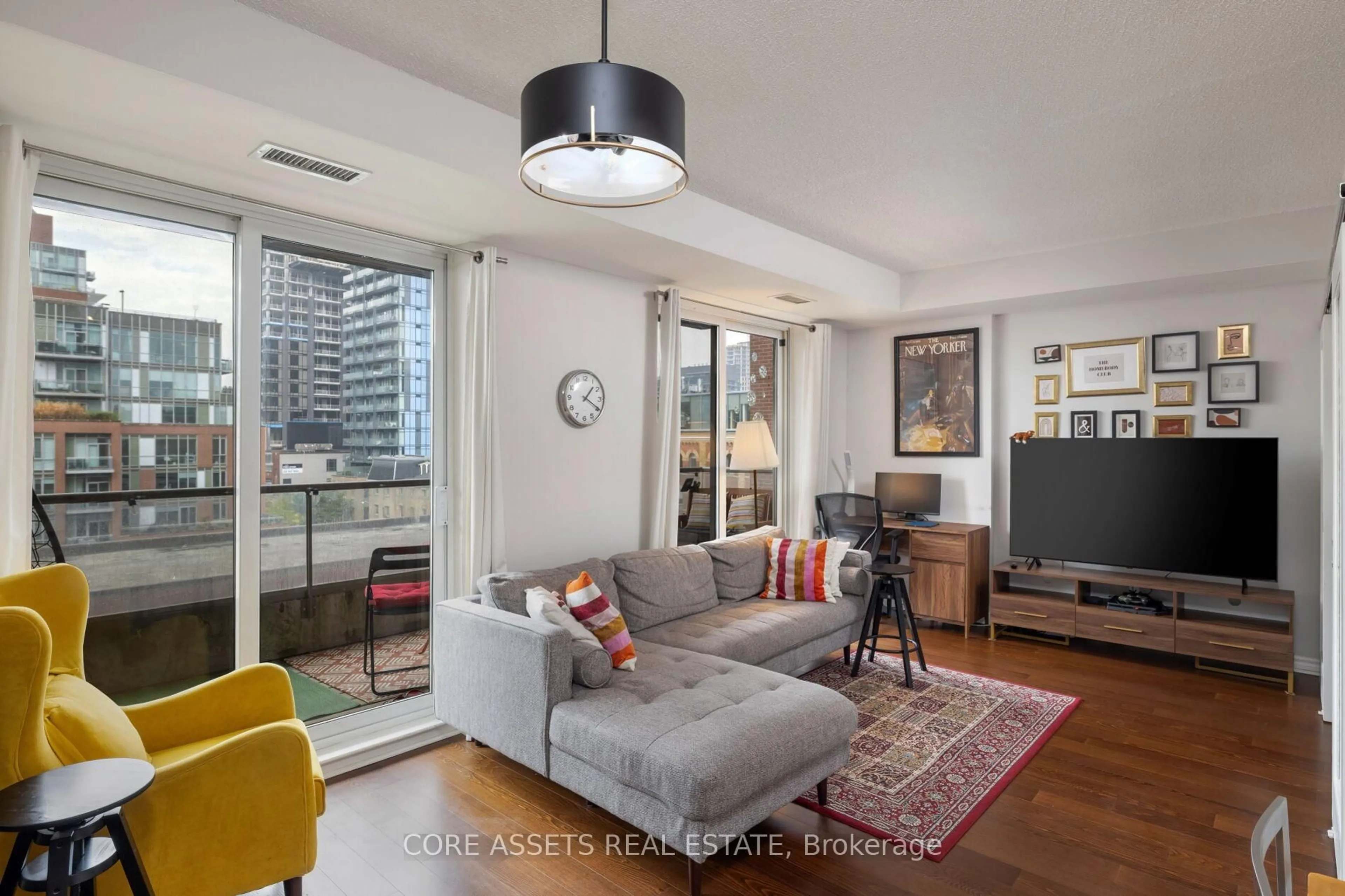 Living room with furniture, unknown for 168 King St #614, Toronto Ontario M5A 4S4