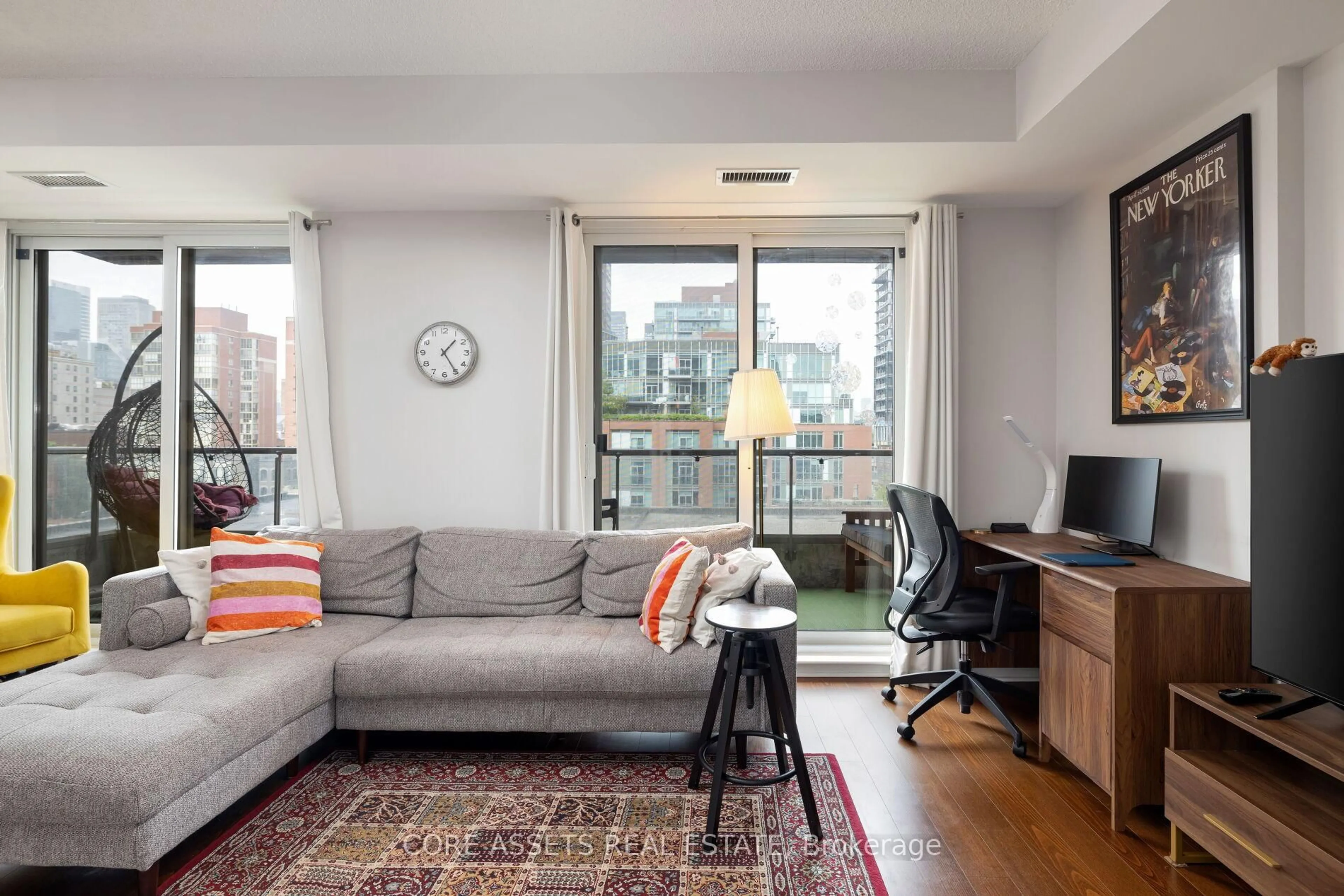 Living room with furniture, unknown for 168 King St #614, Toronto Ontario M5A 4S4