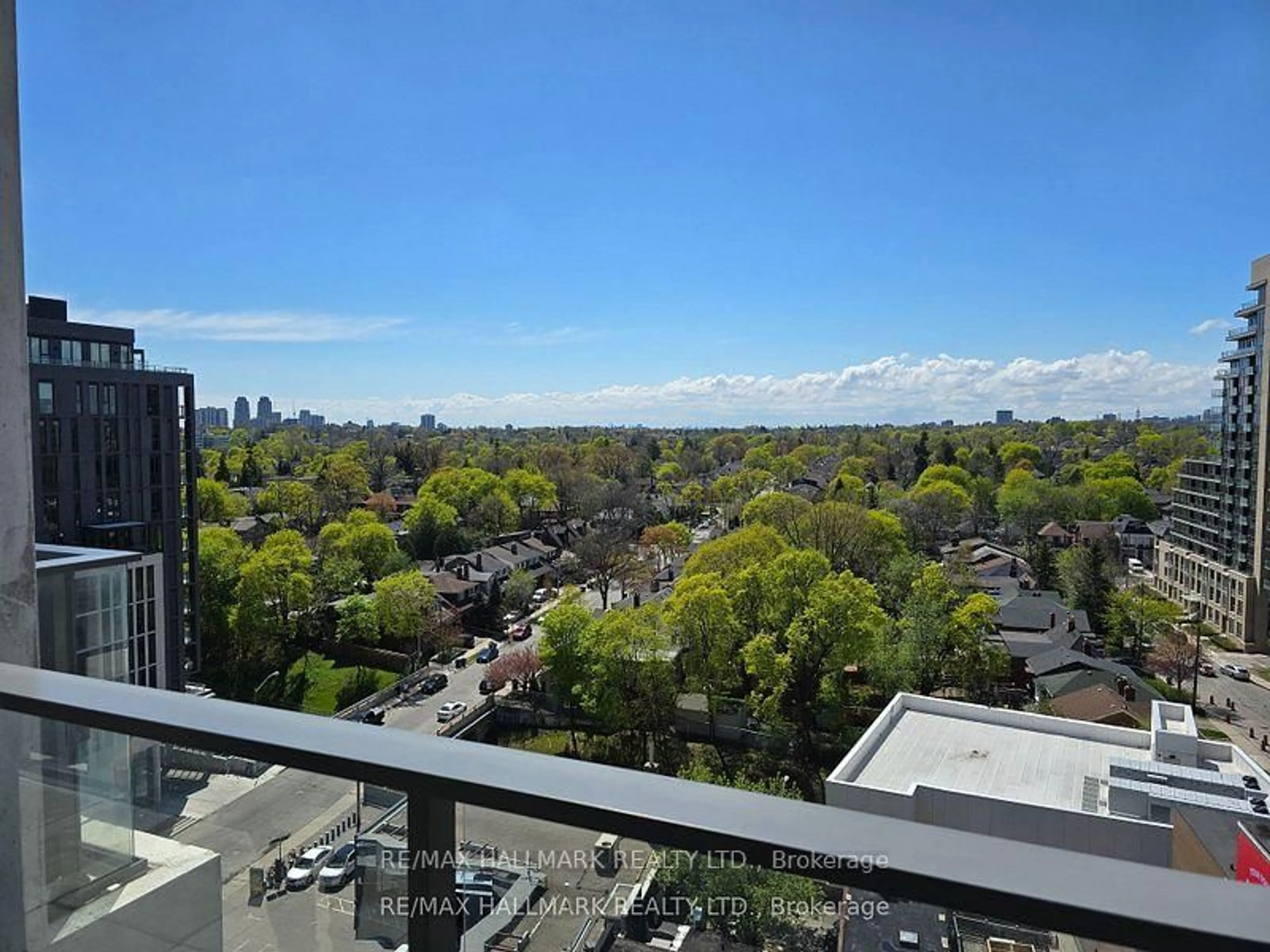Balcony in the apartment, city buildings view from balcony for 8 Hillsdale Ave #1221, Toronto Ontario M4S 0B2