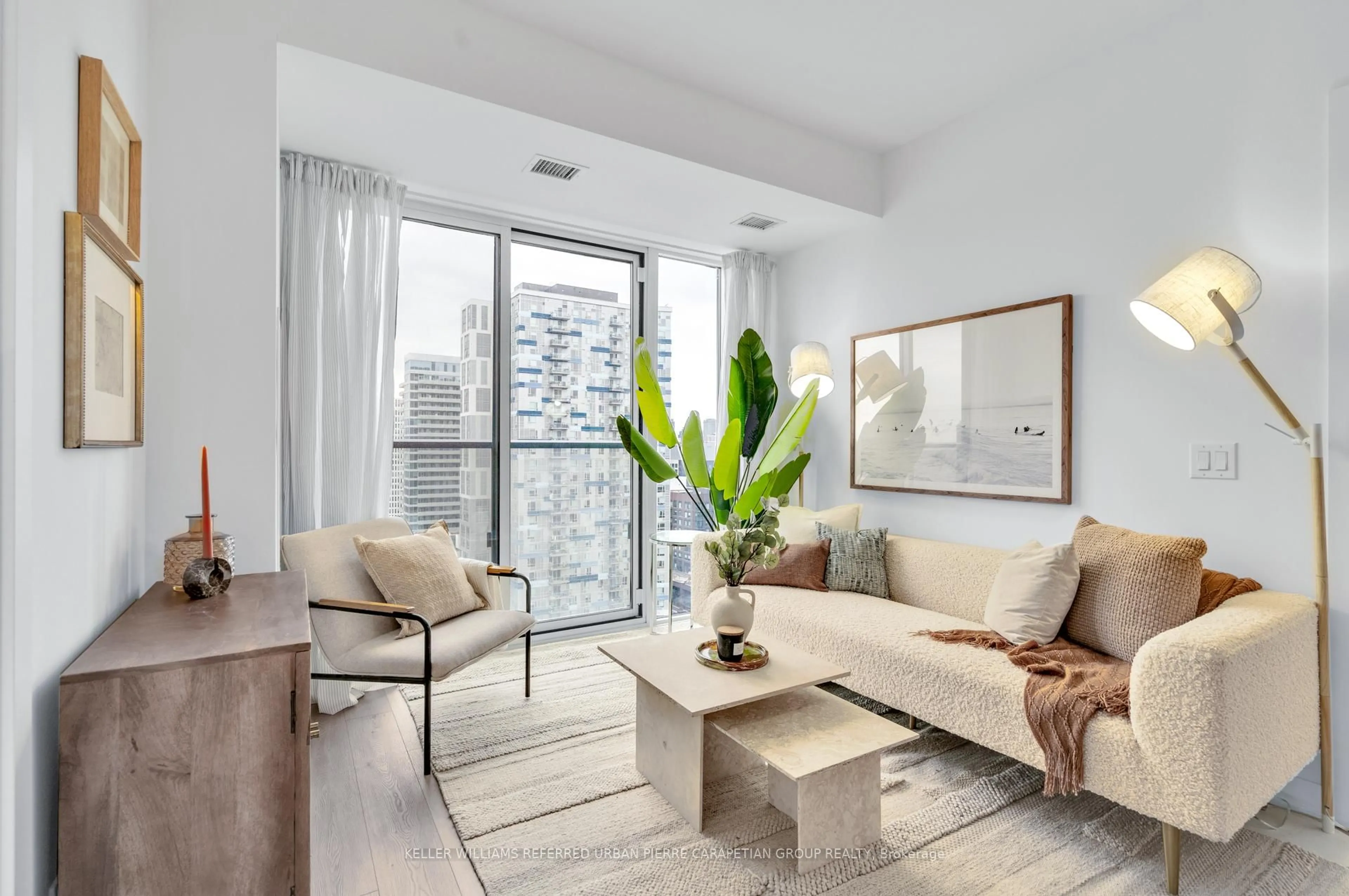 Living room with furniture, unknown for 5 Defries St #1908, Toronto Ontario M5A 0W7