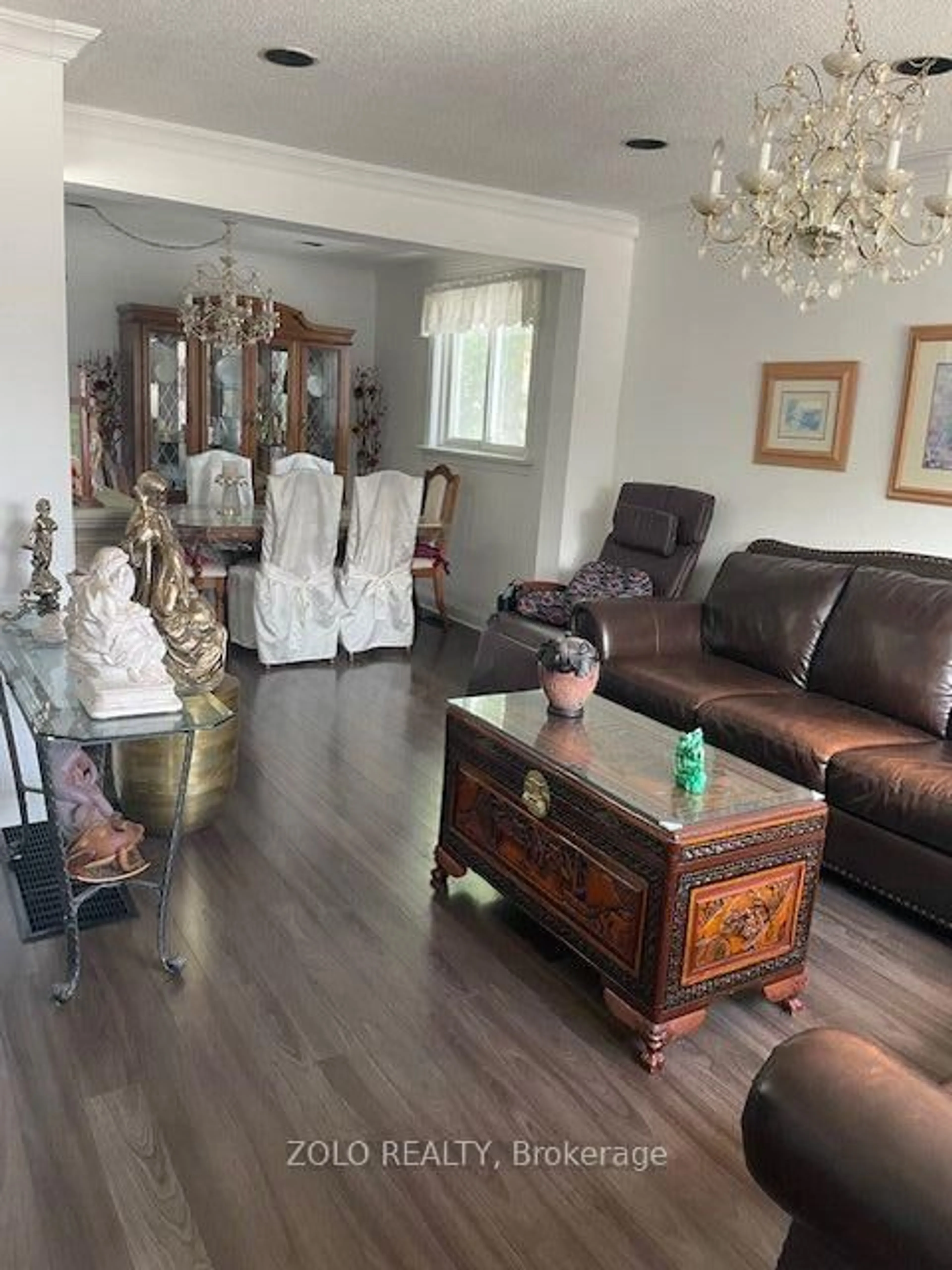 Living room with furniture, wood/laminate floor for 10 Ranee Ave, Toronto Ontario M6A 1M6