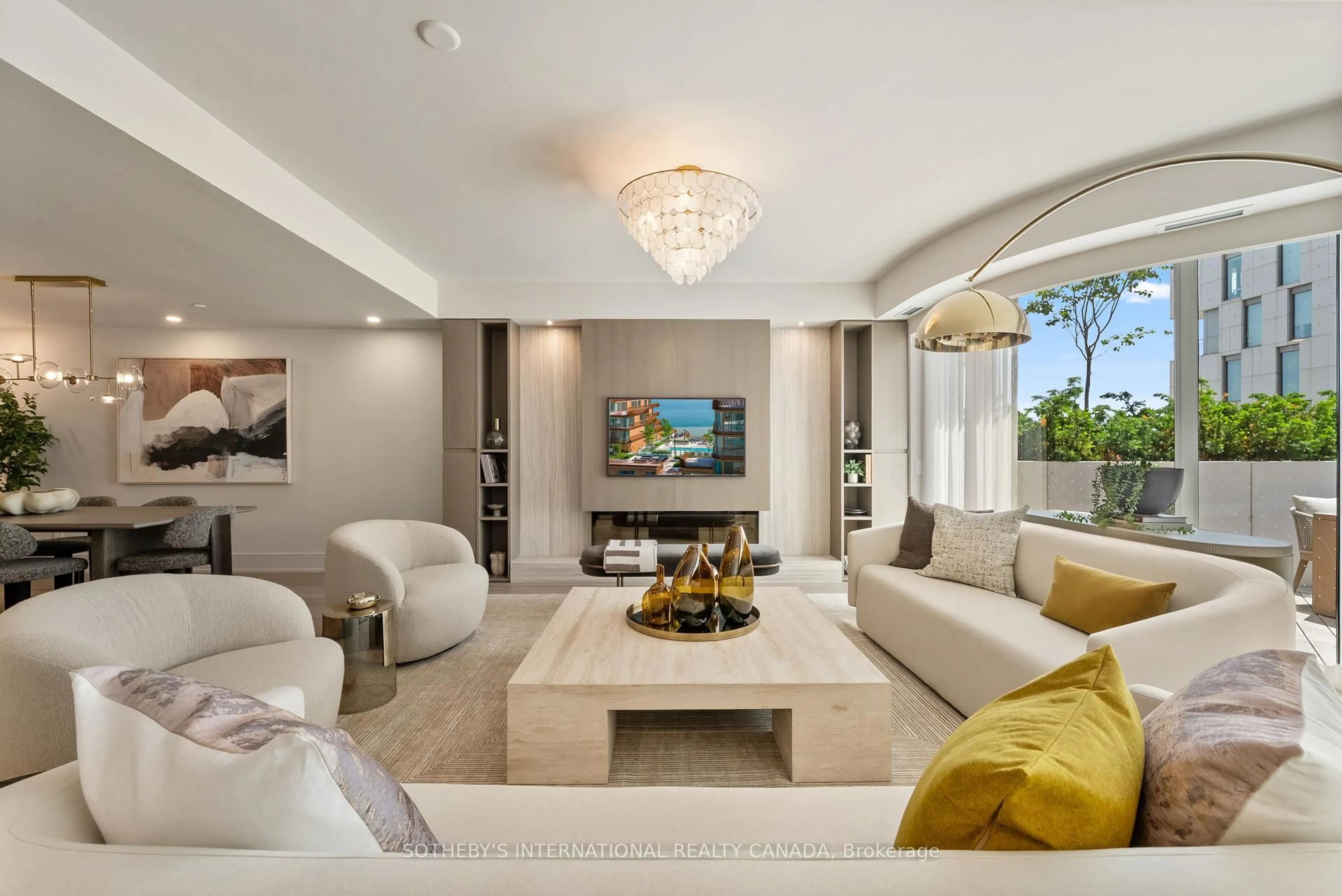 Living room with furniture, ceramic/tile floor for 155 Merchants' Wharf #217, Toronto Ontario M5A 0Y4