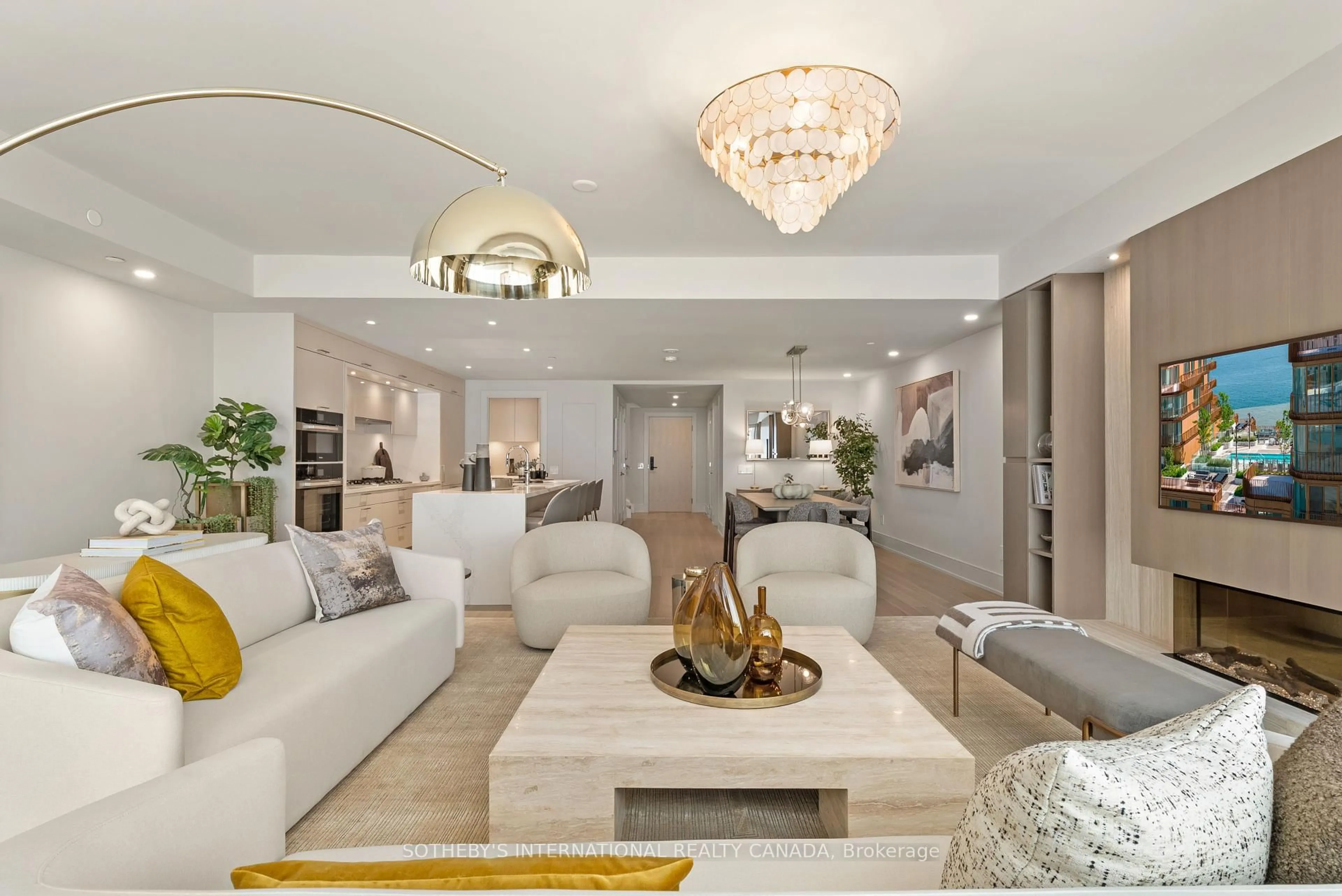 Living room with furniture, ceramic/tile floor for 155 Merchants' Wharf #217, Toronto Ontario M5A 0Y4