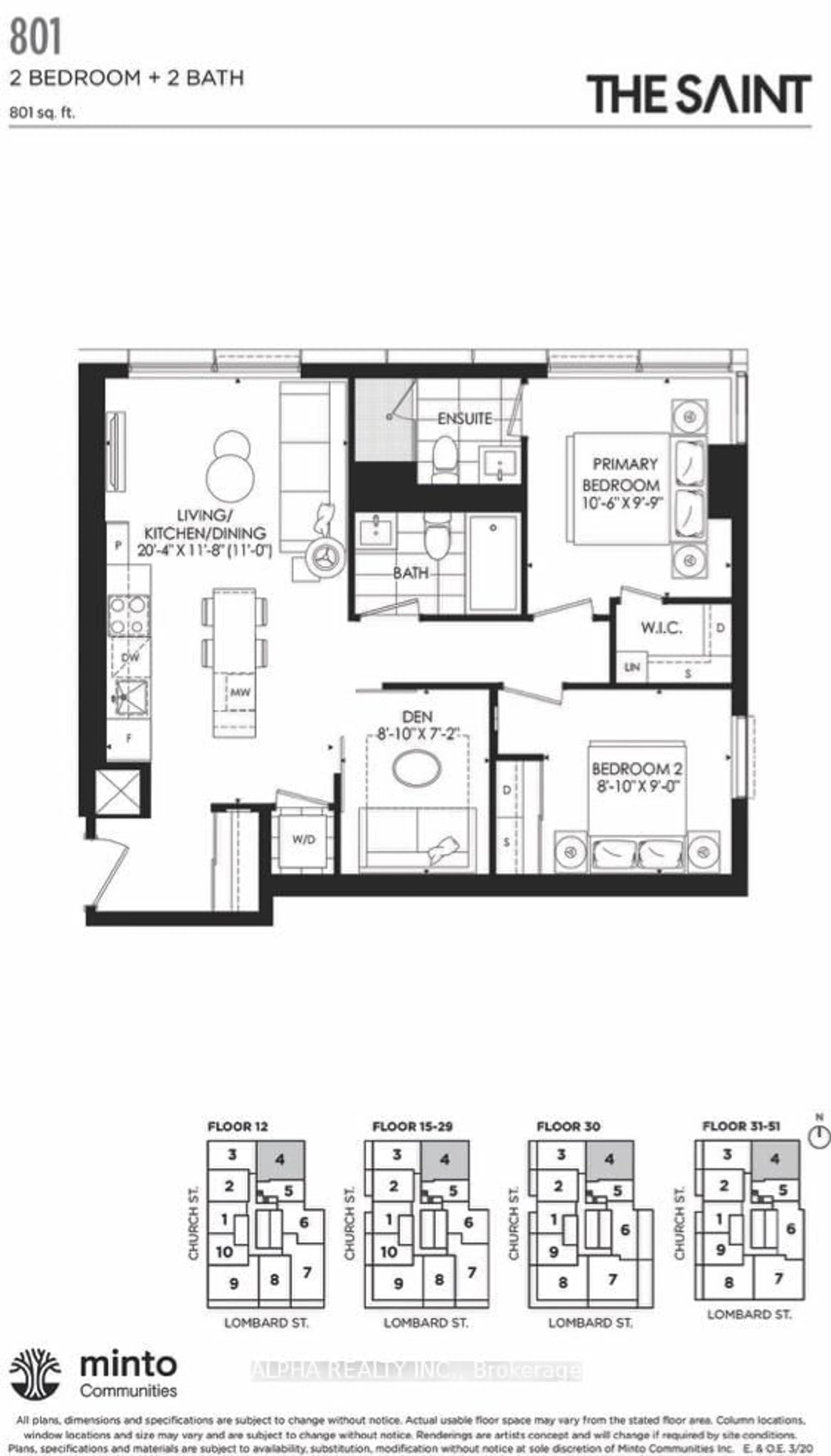 Floor plan for 89 Church St #4104, Toronto Ontario M5C 0B7