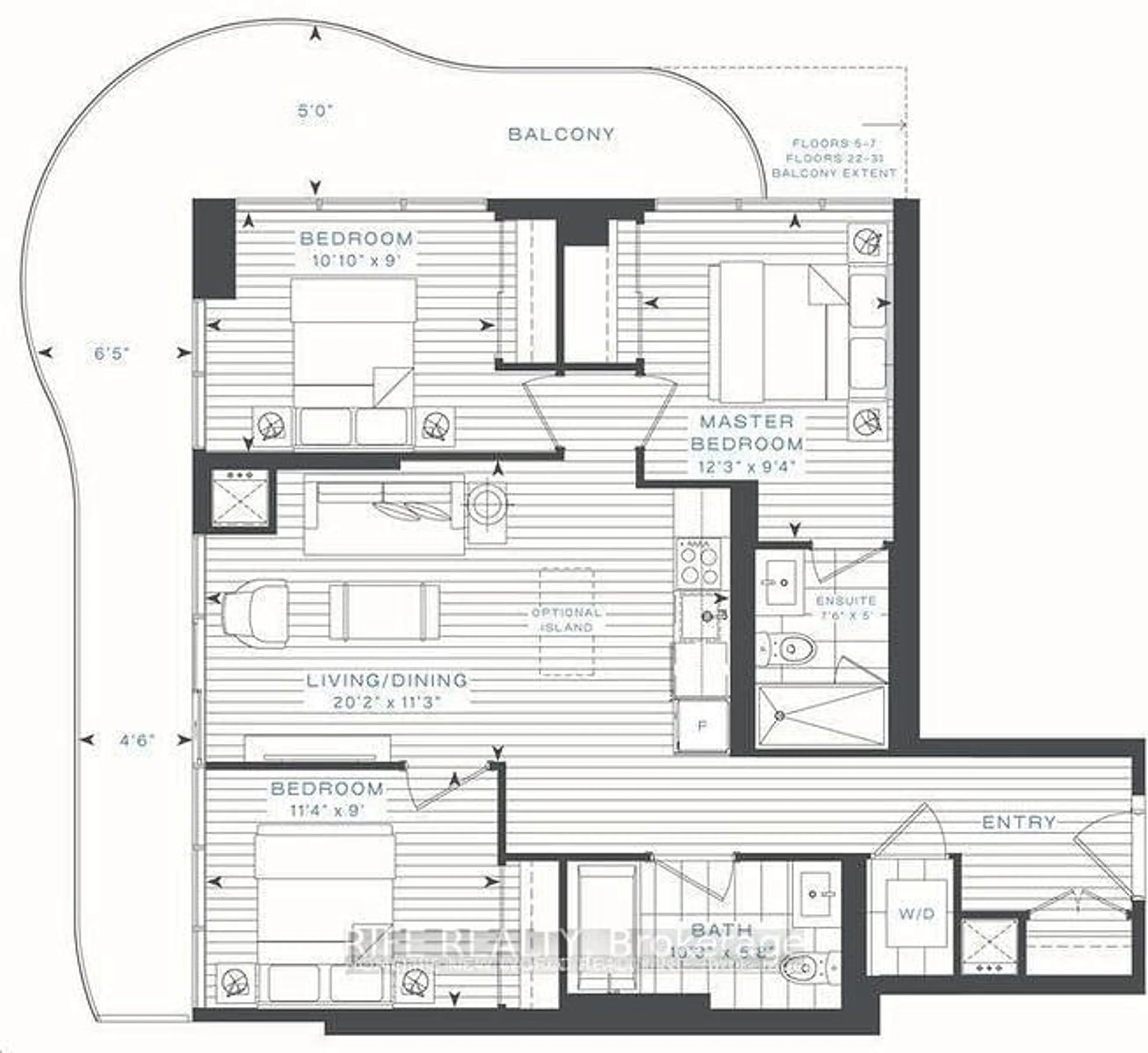 Floor plan for 15 Holmes Ave #1504, Toronto Ontario M2N 0L4