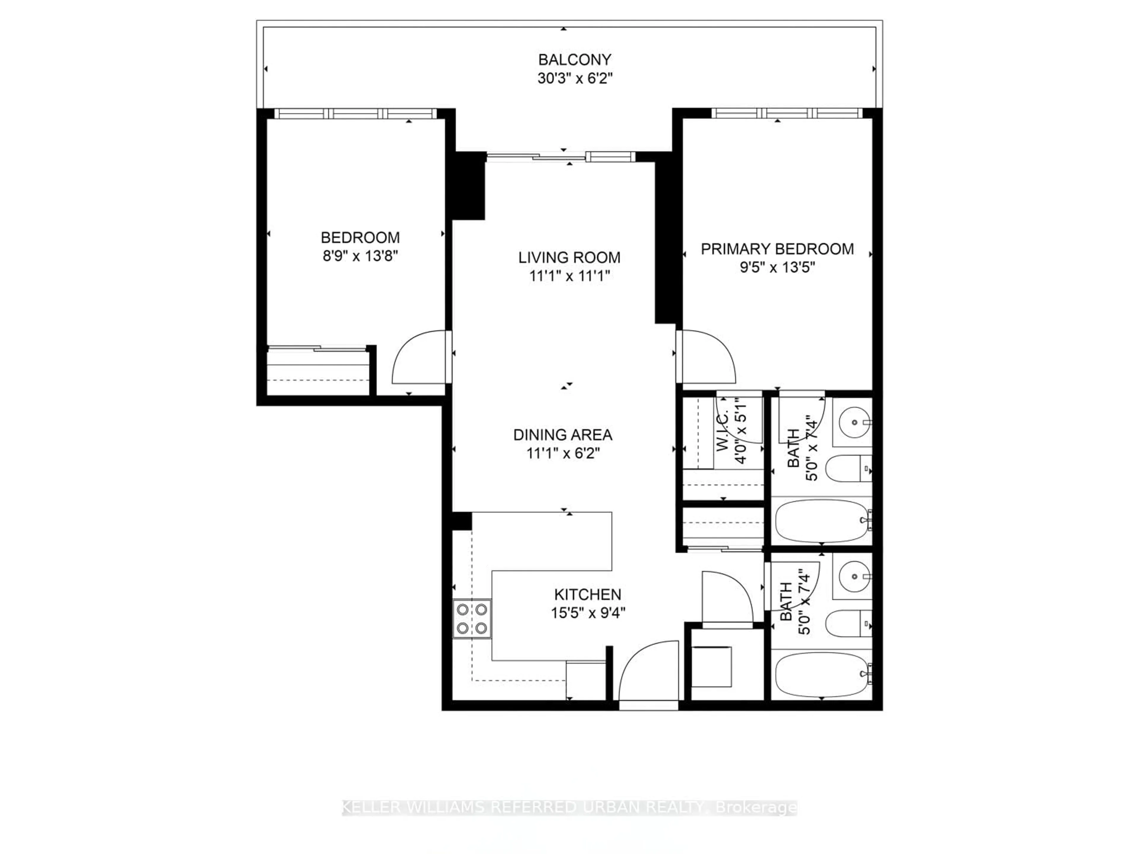 Floor plan for 35 Hollywood Ave #211, Toronto Ontario M2N 0A9