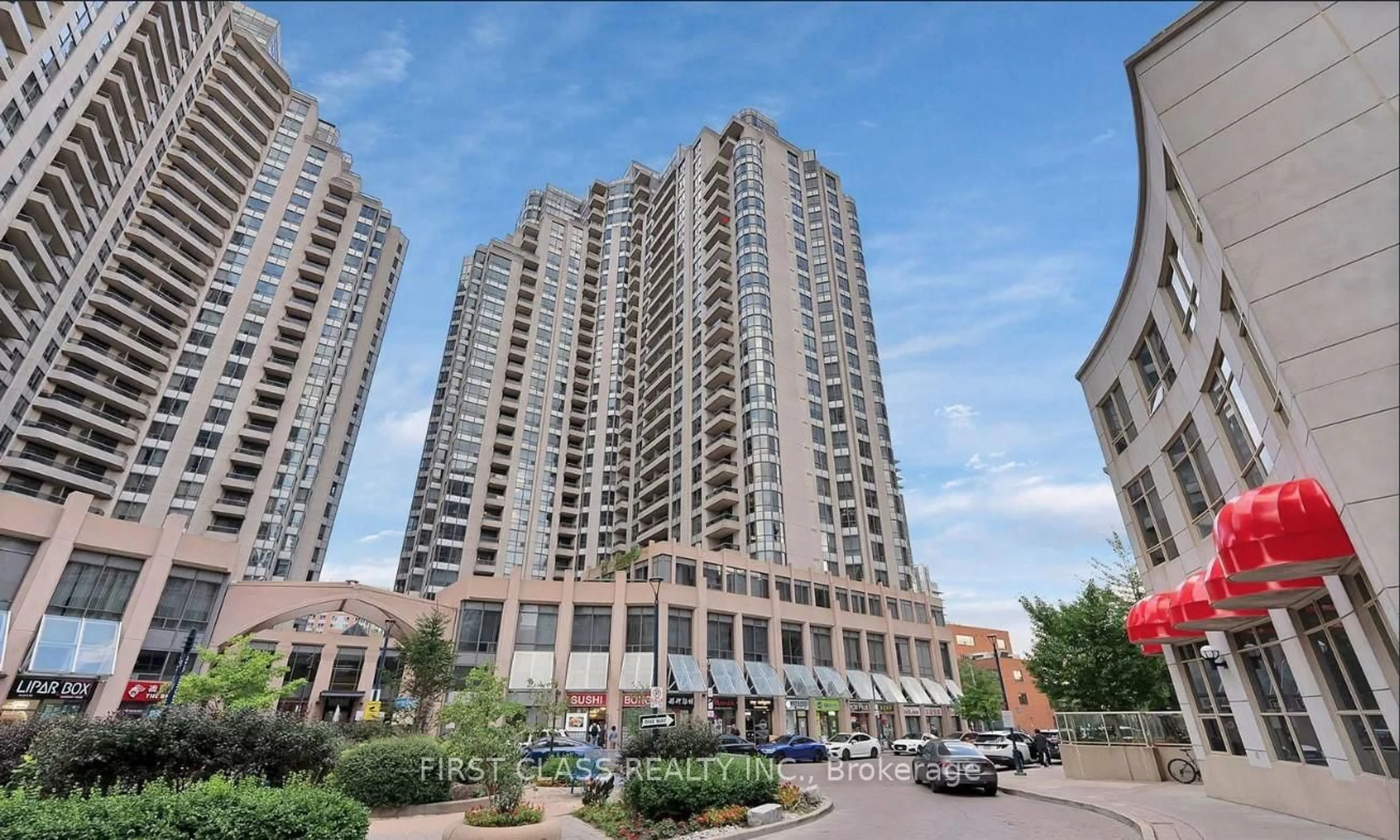 Patio, city buildings view from balcony for 5 Northtown Way #2502, Toronto Ontario M2N 7A1