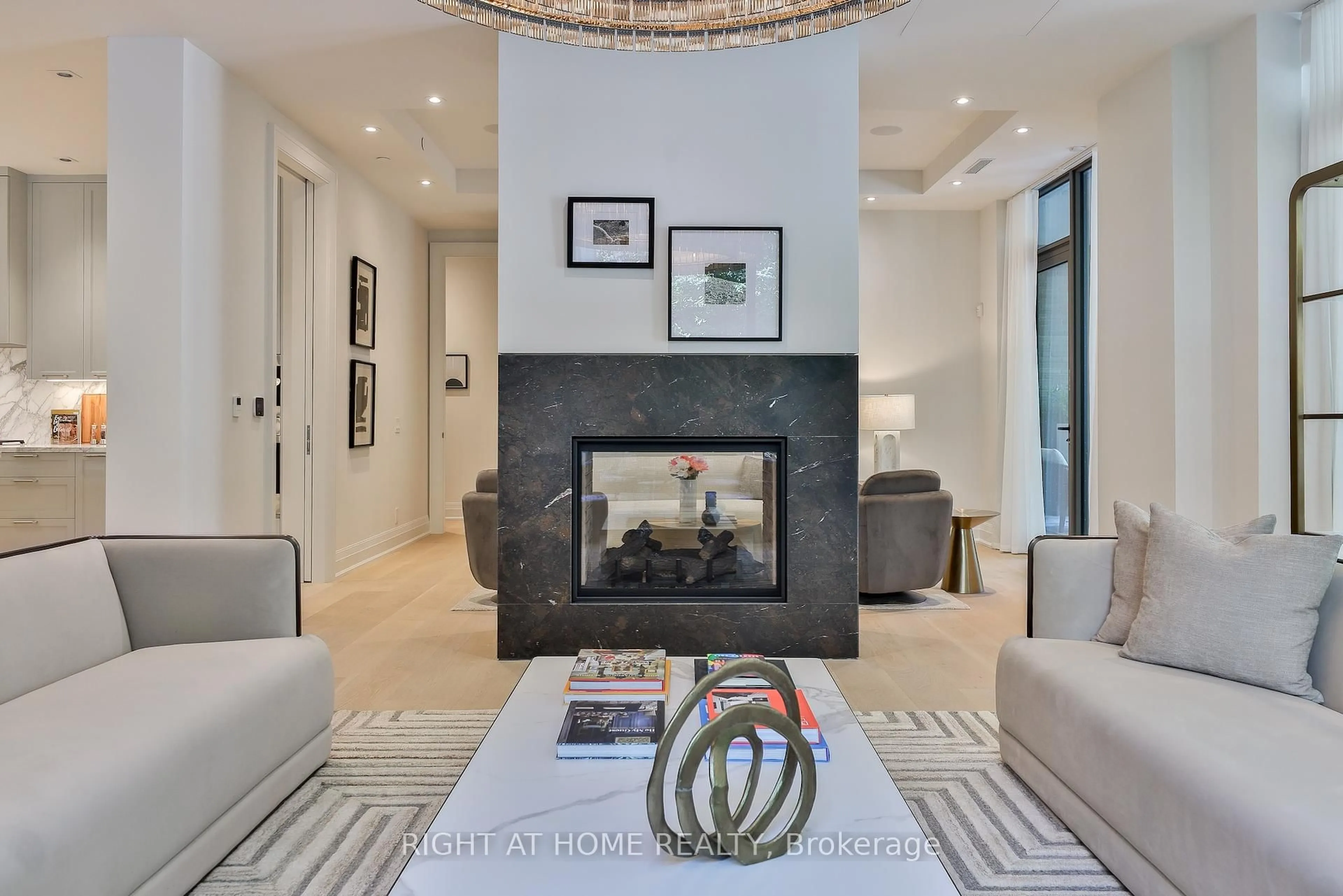 Living room with furniture, ceramic/tile floor for 10 Prince Arthur Ave #Garden Home 2, Toronto Ontario M5R 1A9