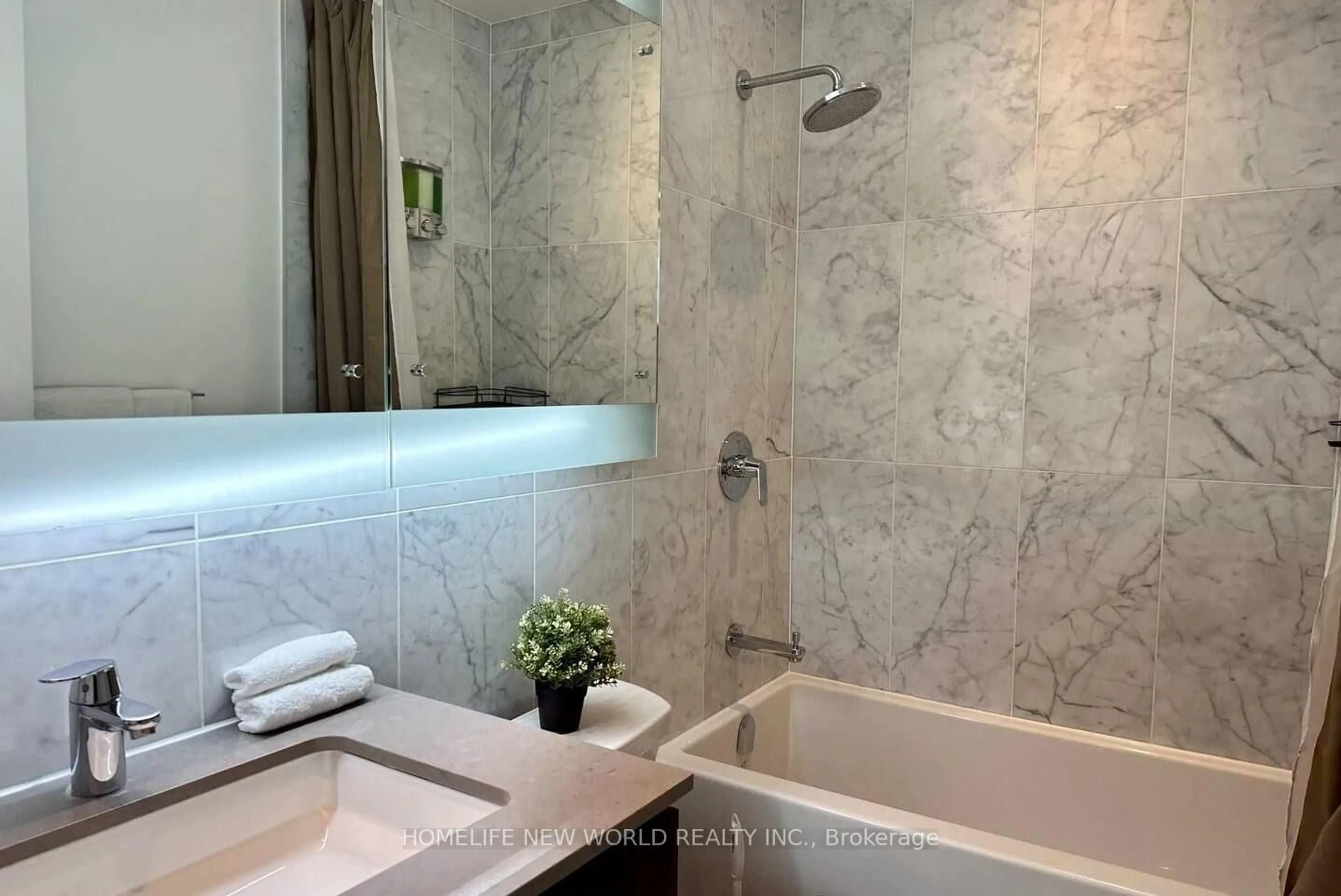 Contemporary bathroom, ceramic/tile floor for 90 Queens Wharf Rd #505, Toronto Ontario M5V 0J4