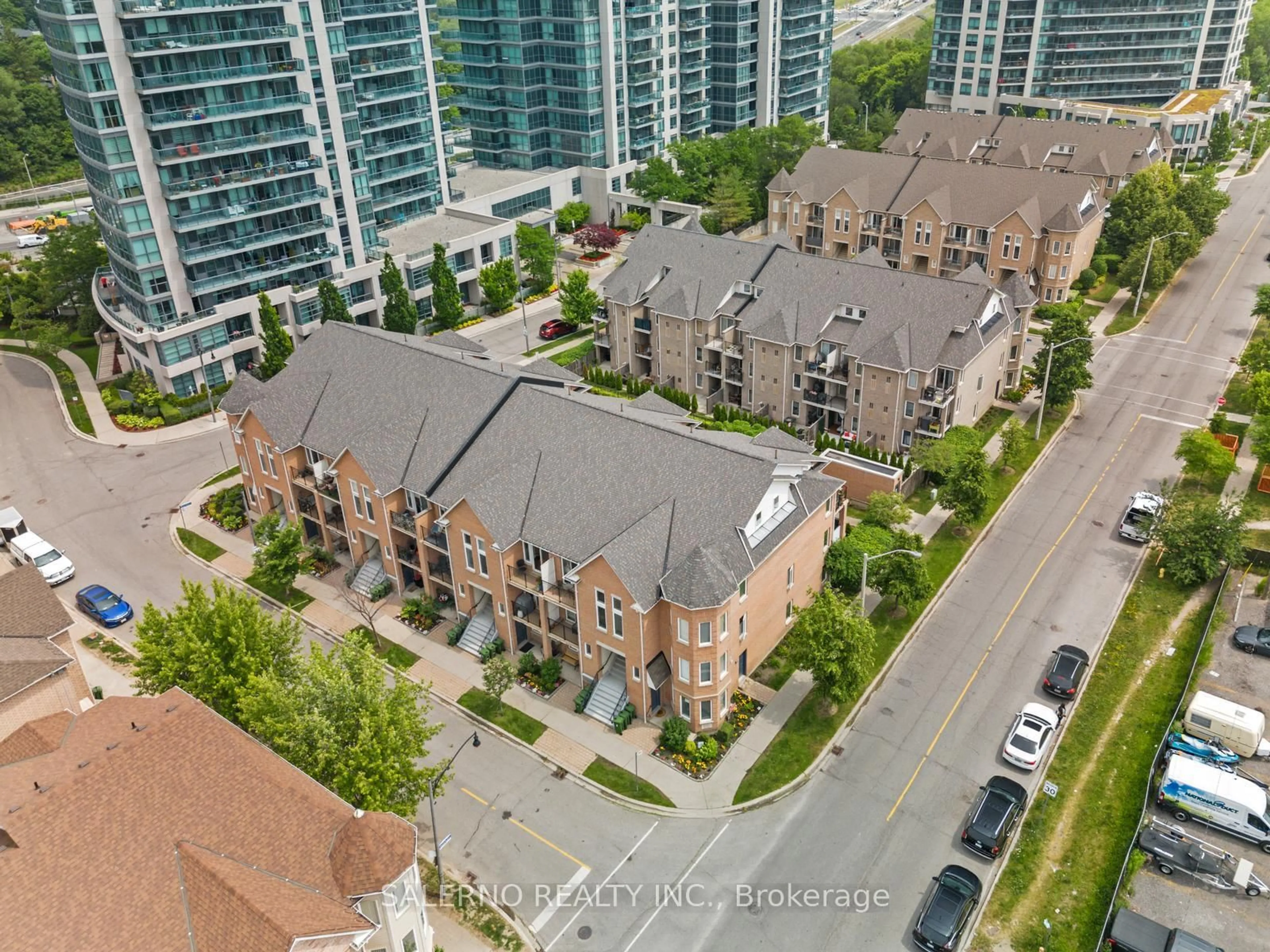 A pic from outside/outdoor area/front of a property/back of a property/a pic from drone, city buildings view from balcony for 128 Aerodrome Cres #302, Toronto Ontario M4G 4J2