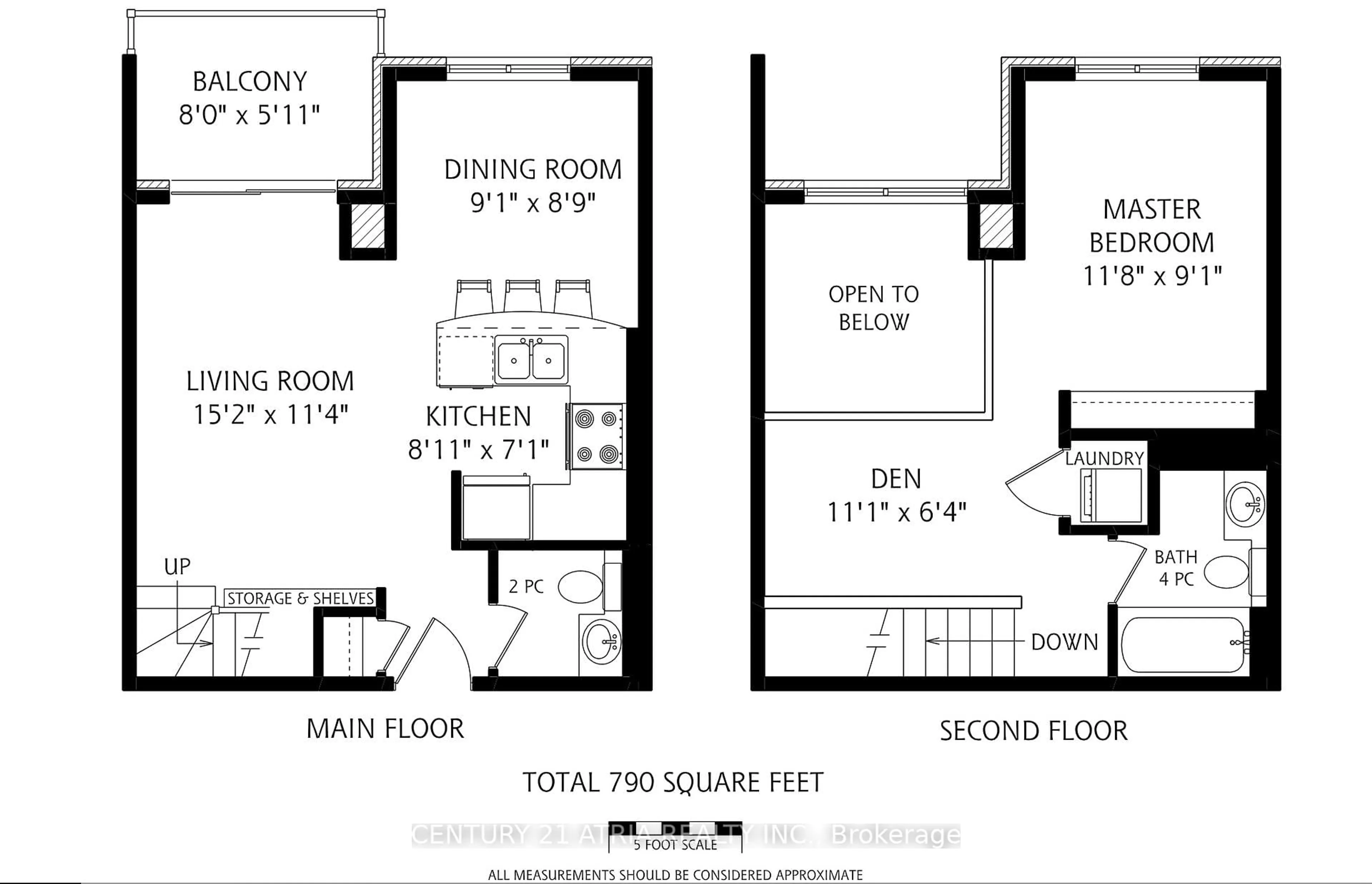 Floor plan for 800 King St #215, Toronto Ontario M5V 3M7
