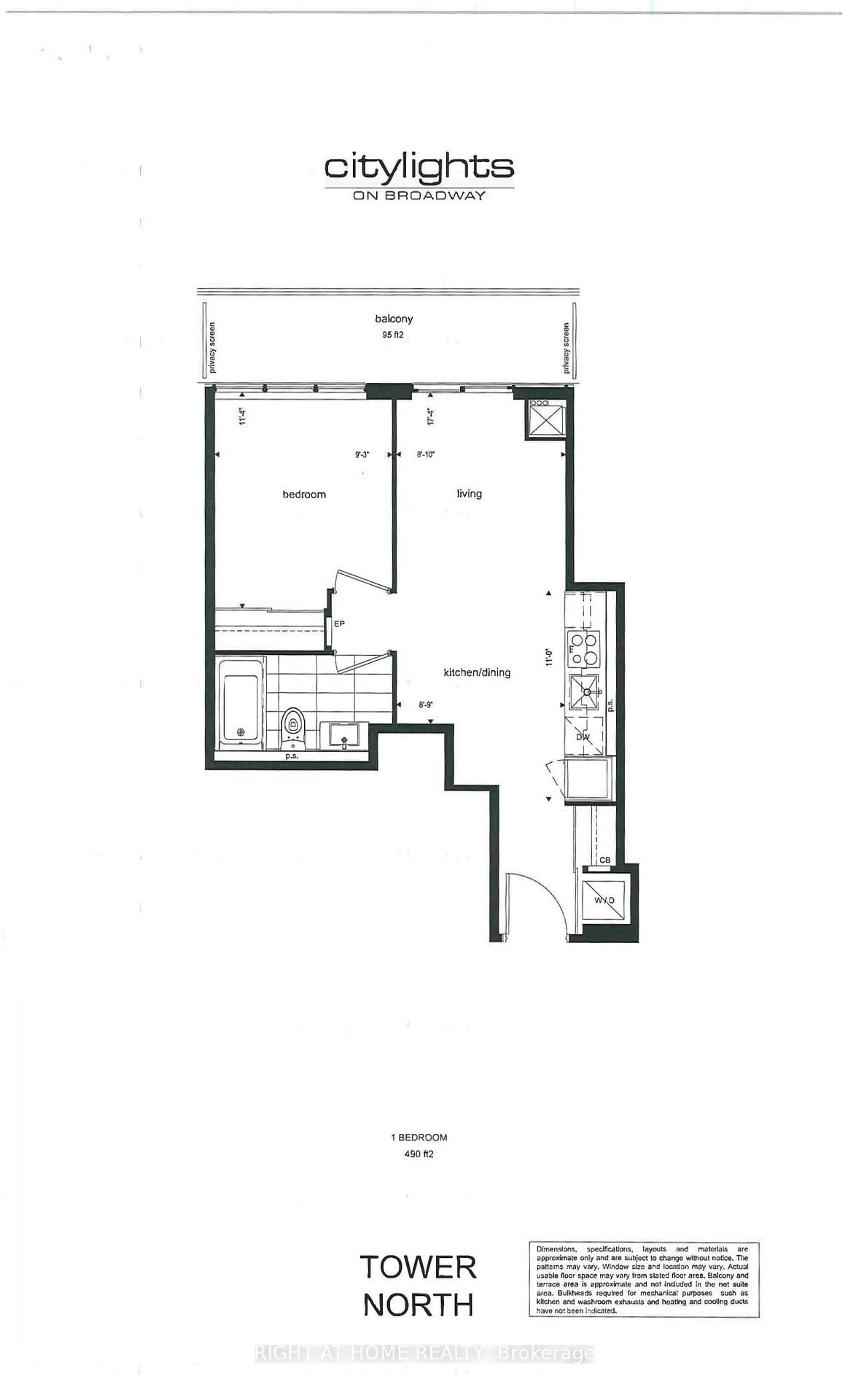 Floor plan for 99 Broadway Ave #2807, Toronto Ontario M4P 0E3