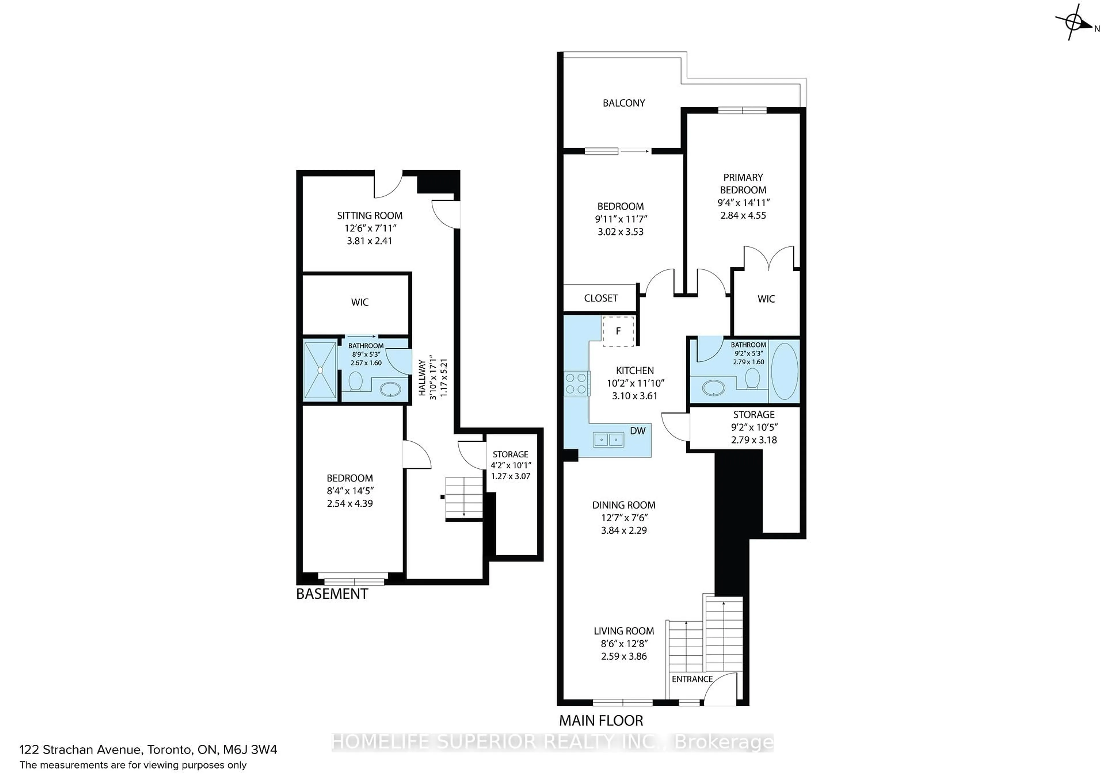 Floor plan for 122 Strachan Ave #1, Toronto Ontario M6J 3W4