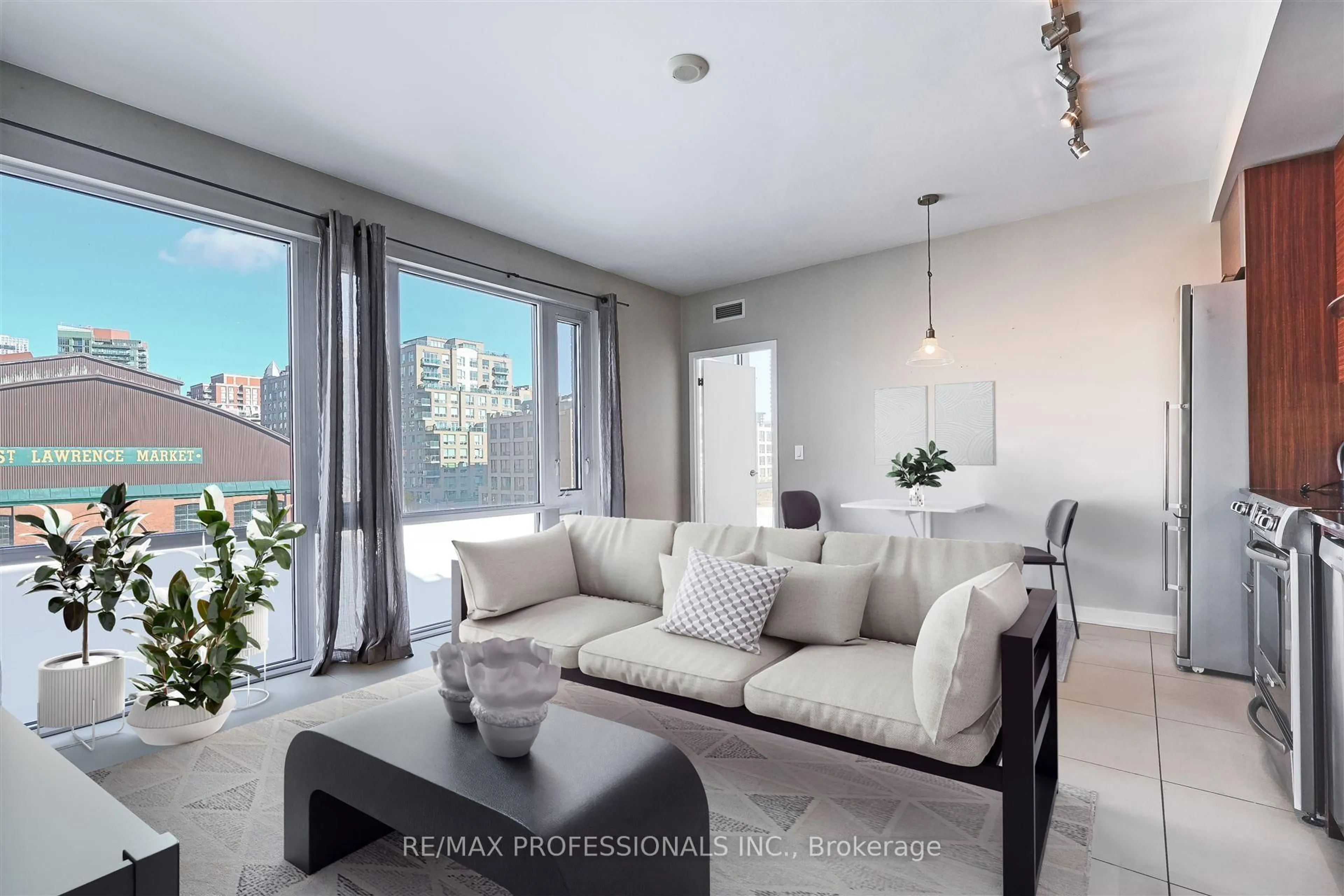 Living room with furniture, unknown for 3 Market St #404, Toronto Ontario M5E 0A3