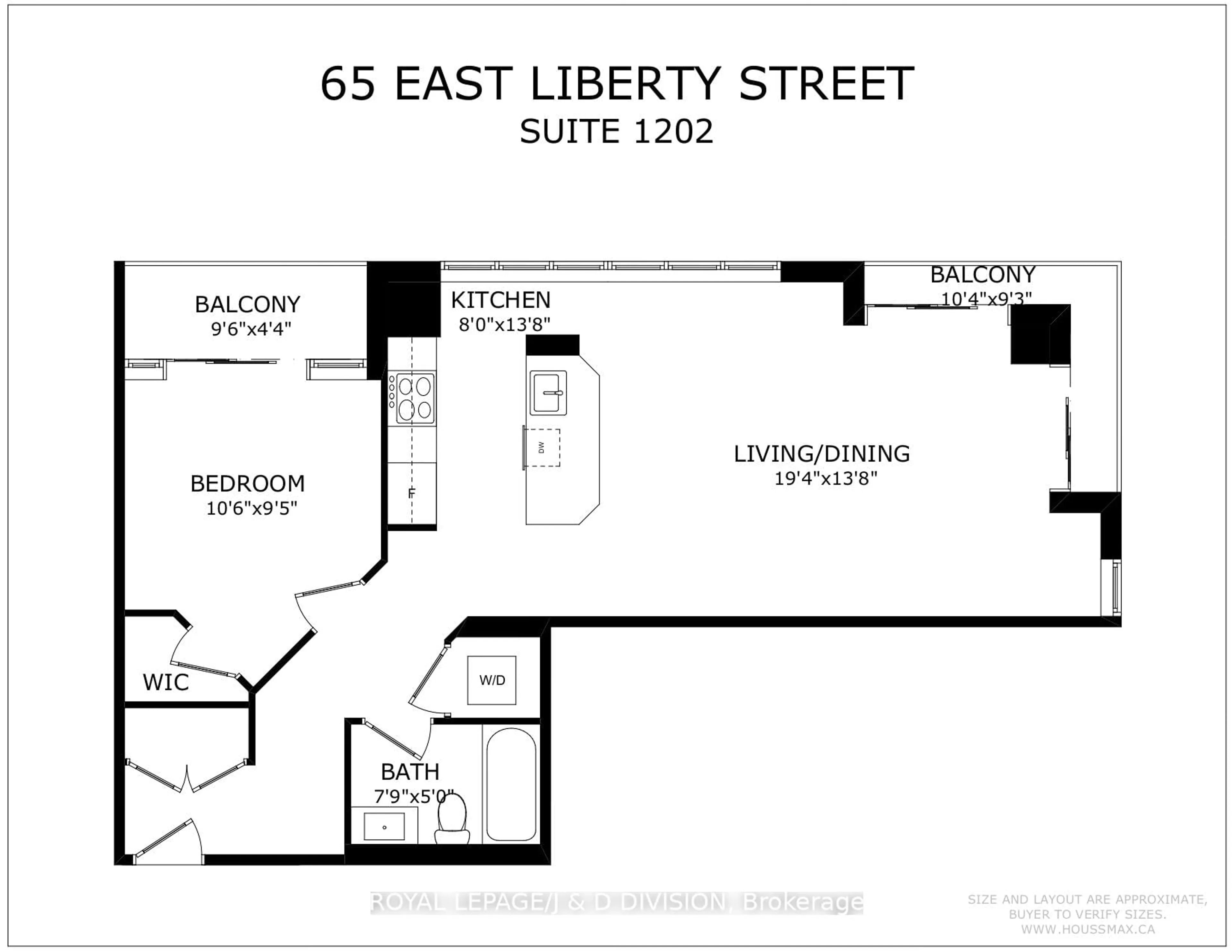 Floor plan for 65 East Liberty St #1202, Toronto Ontario M6K 3R2