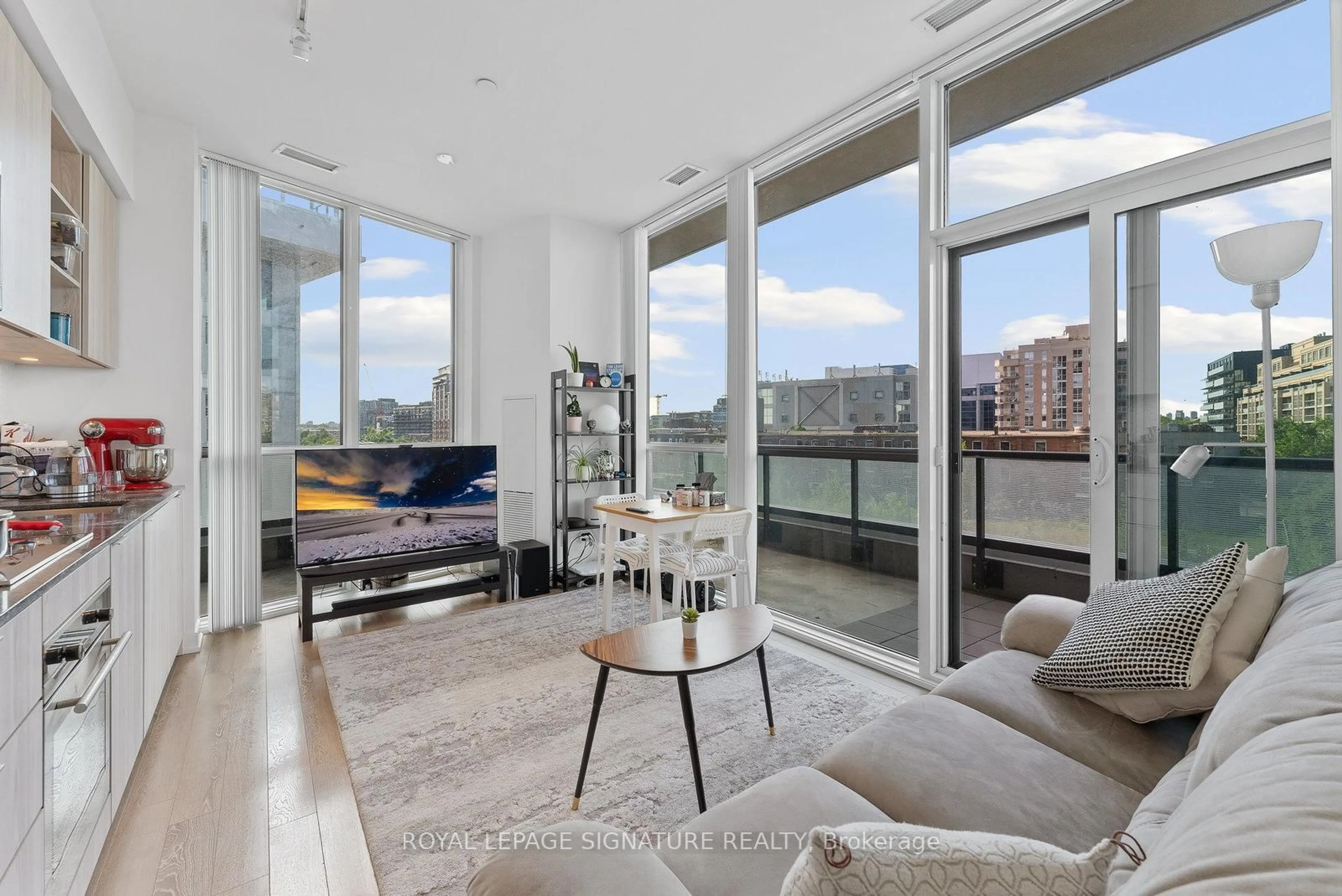 Living room with furniture, unknown for 50 Ordnance St #407, Toronto Ontario M6K 0C9
