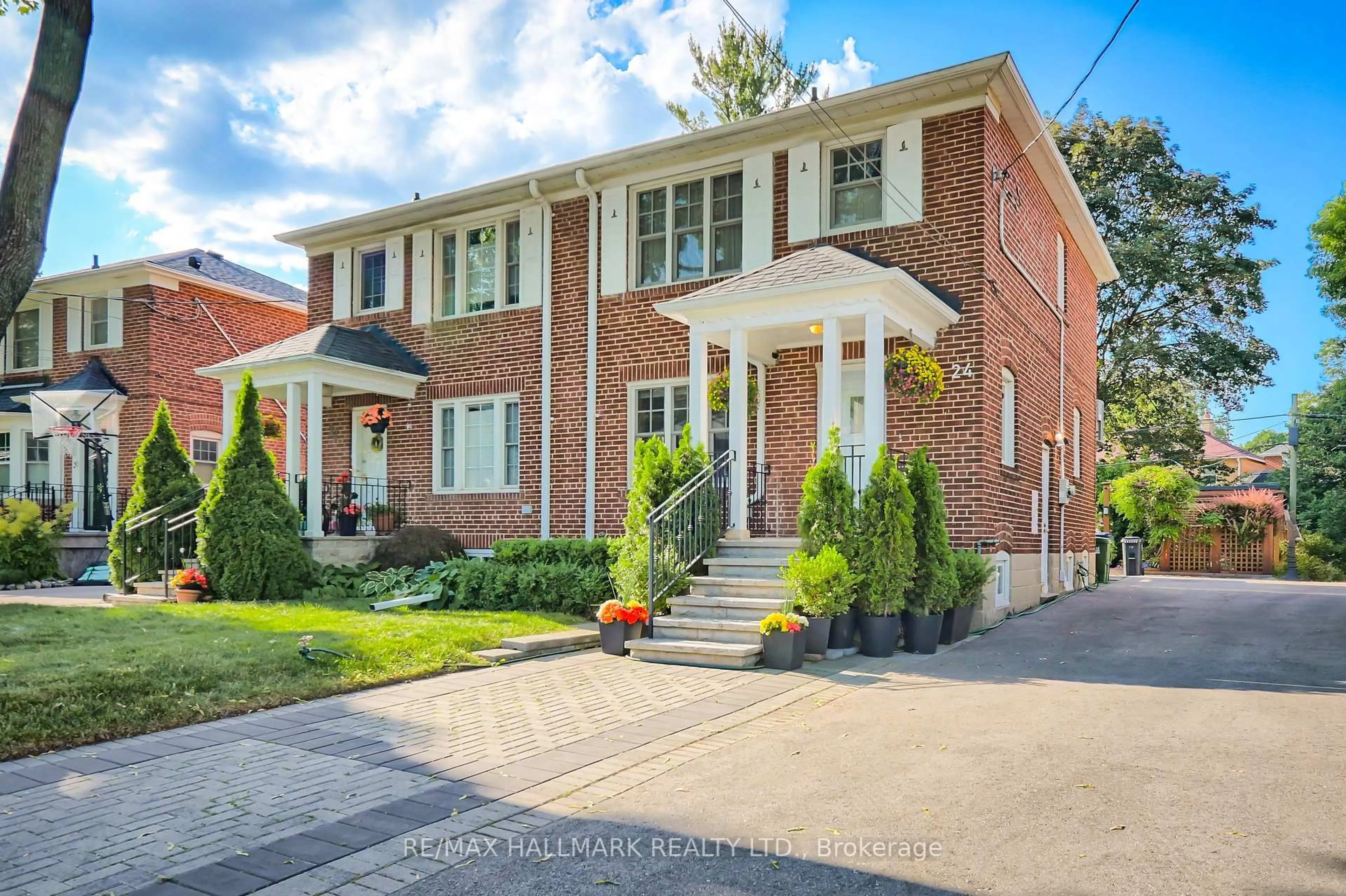 Home with brick exterior material, street for 24 Thursfield Cres, Toronto Ontario M4G 2N5
