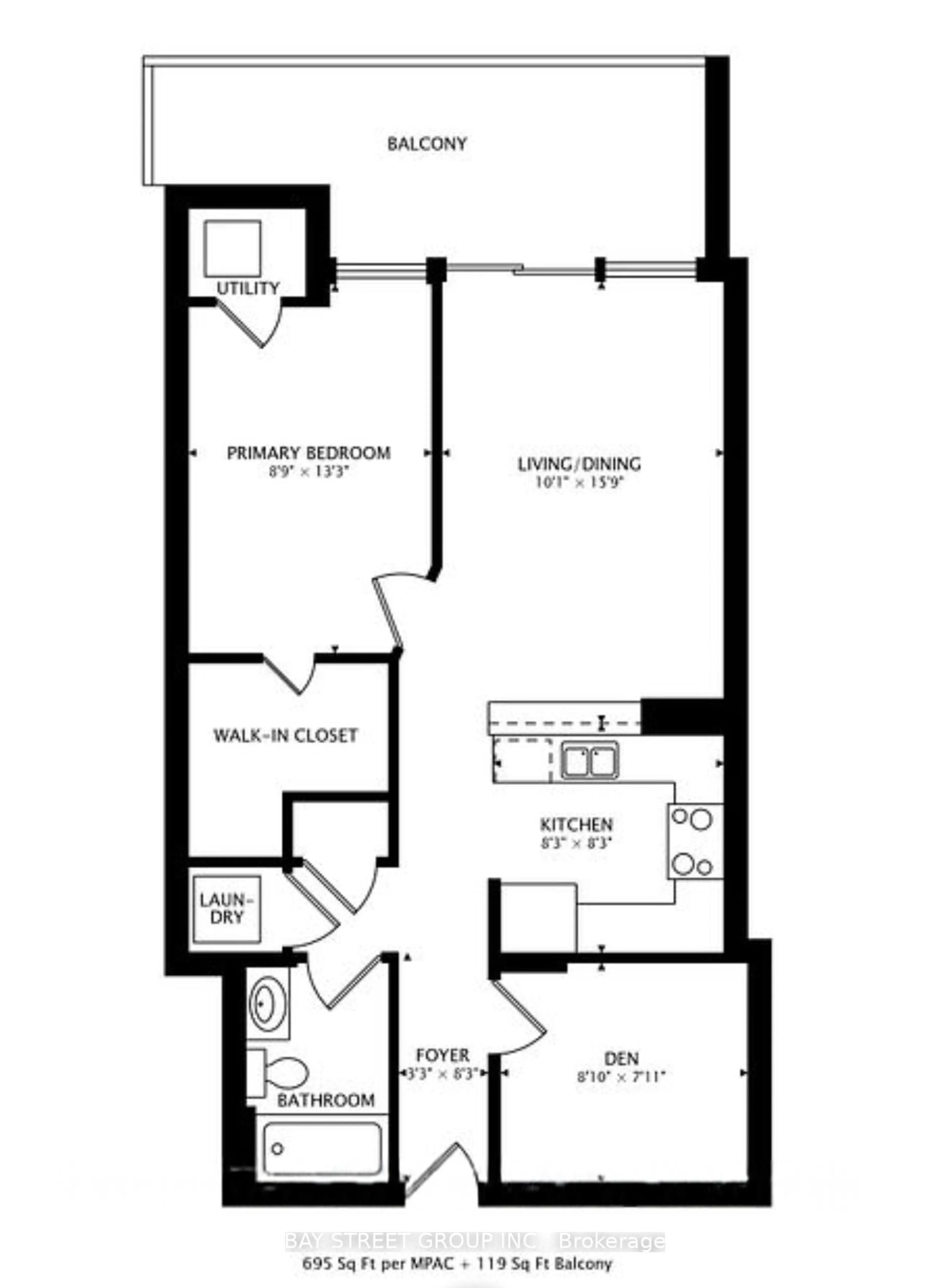 Floor plan for 4968 Yonge St #3107, Toronto Ontario M2N 7G9