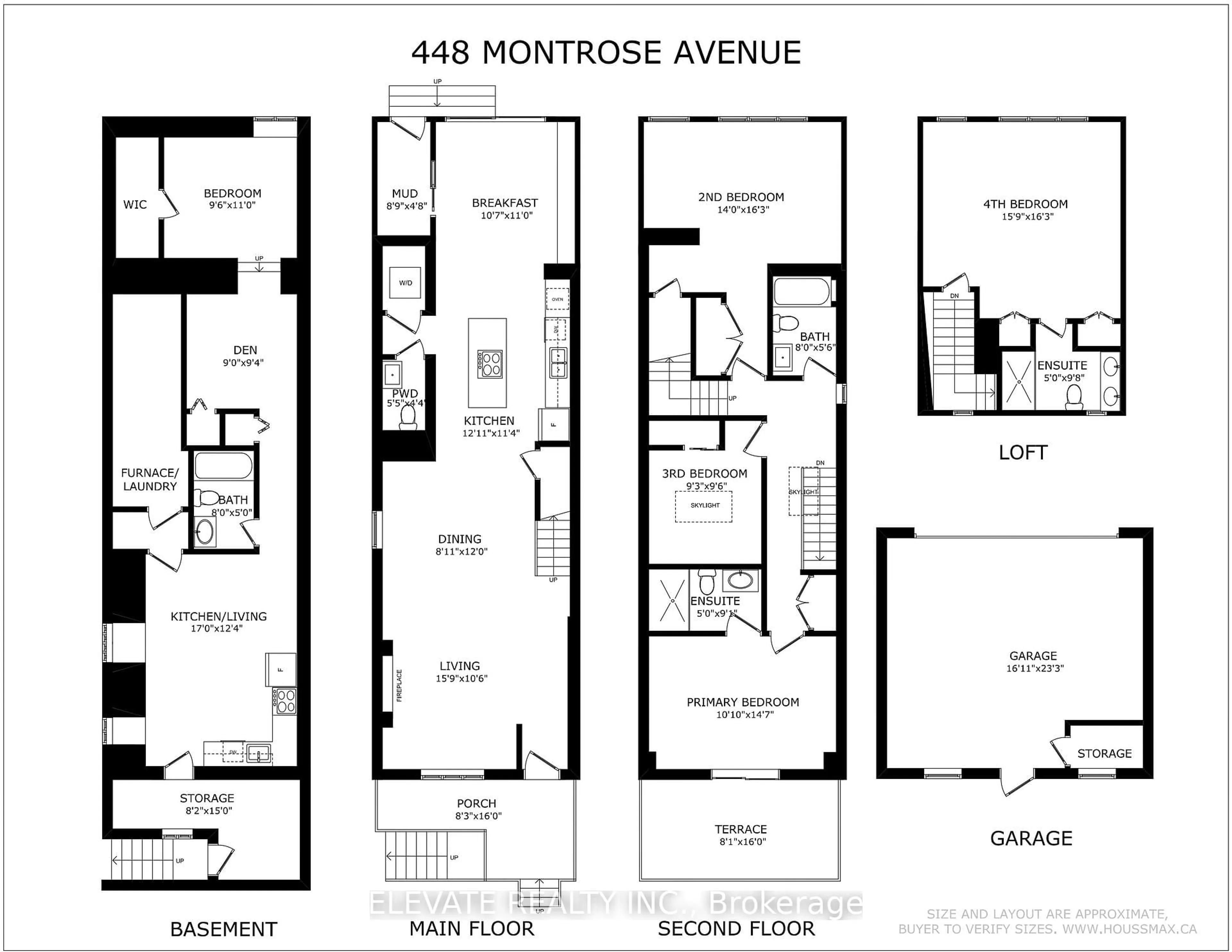 Floor plan for 448 Montrose Ave, Toronto Ontario M6G 3H1