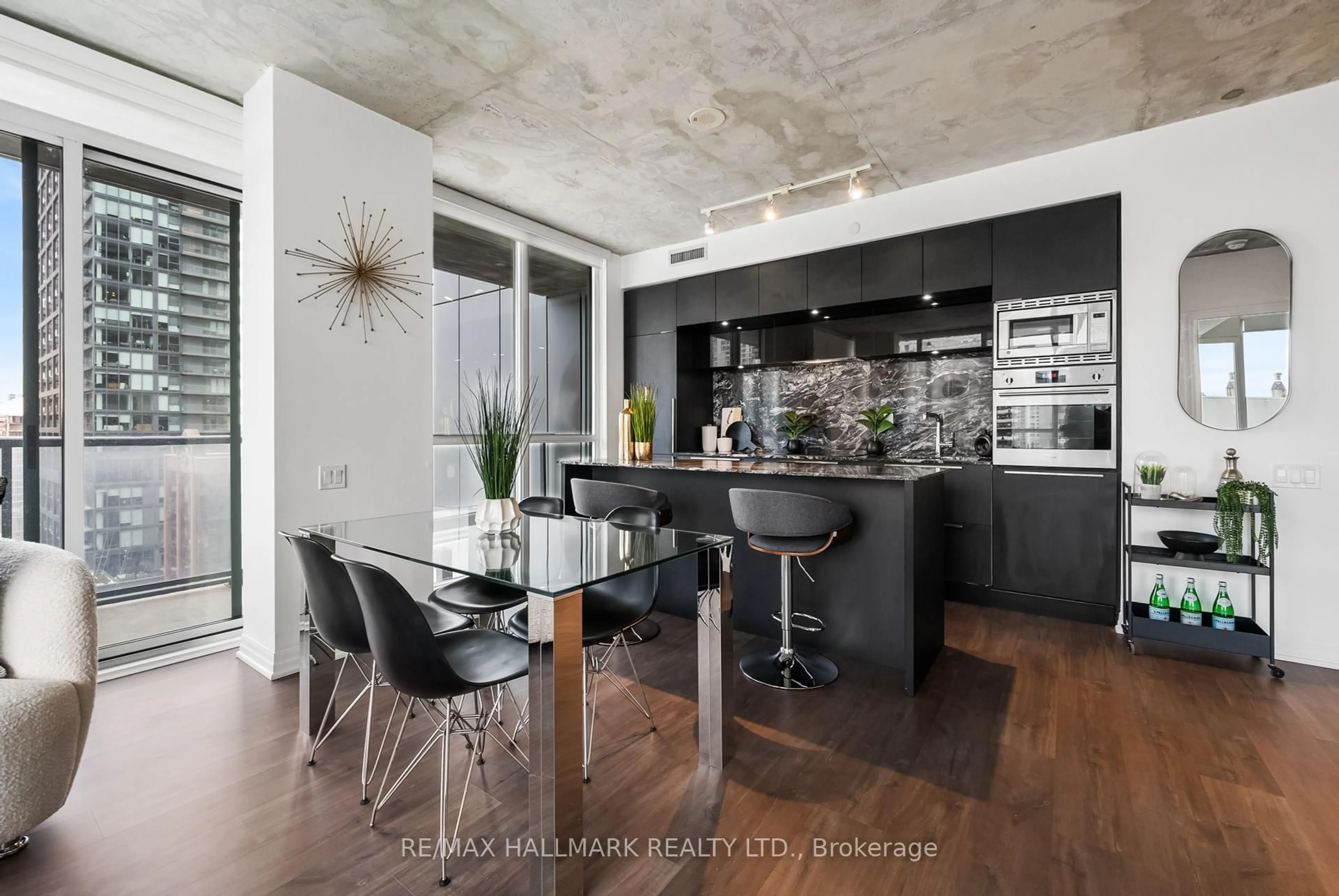 Contemporary kitchen, cement floor for 88 Blue Jays Way #1608, Toronto Ontario M5V 2G3
