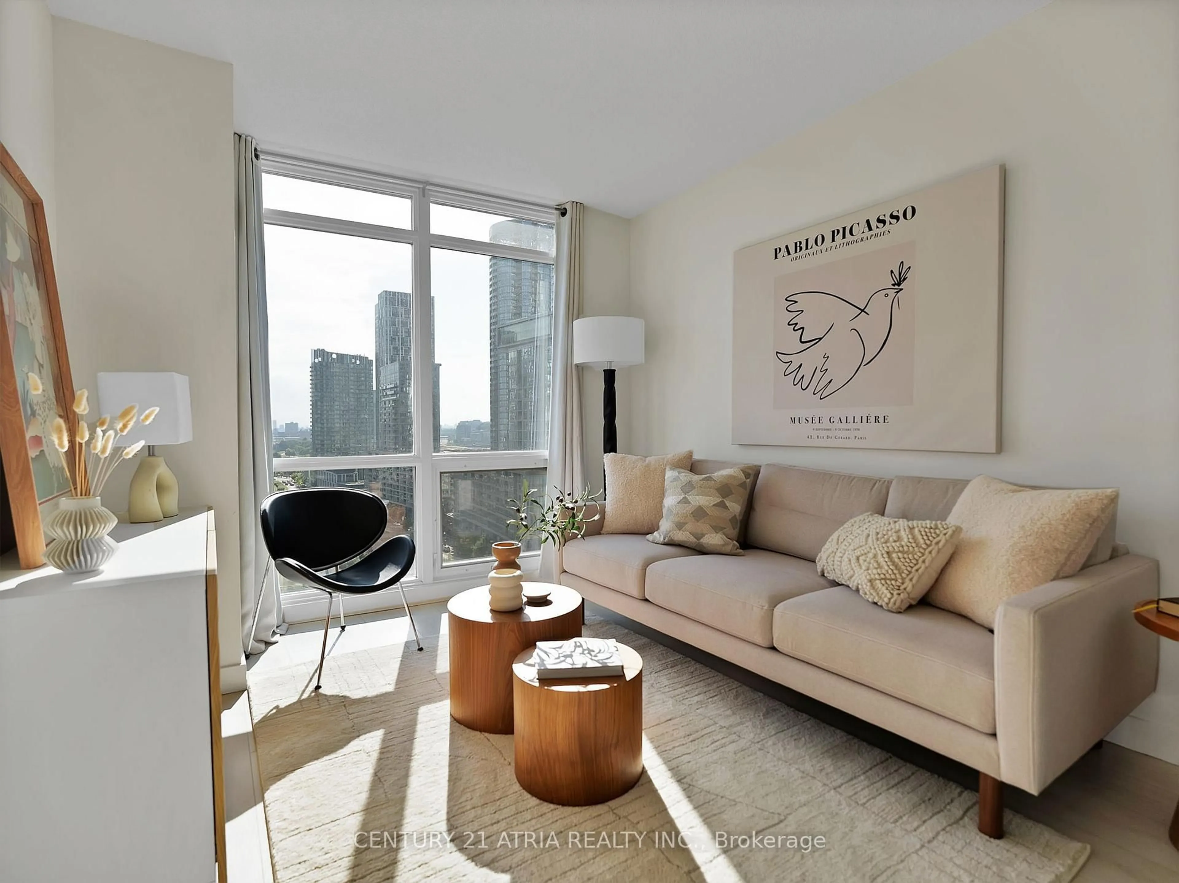 Living room with furniture, unknown for 15 Fort York Blvd #1915, Toronto Ontario M5V 3Y4