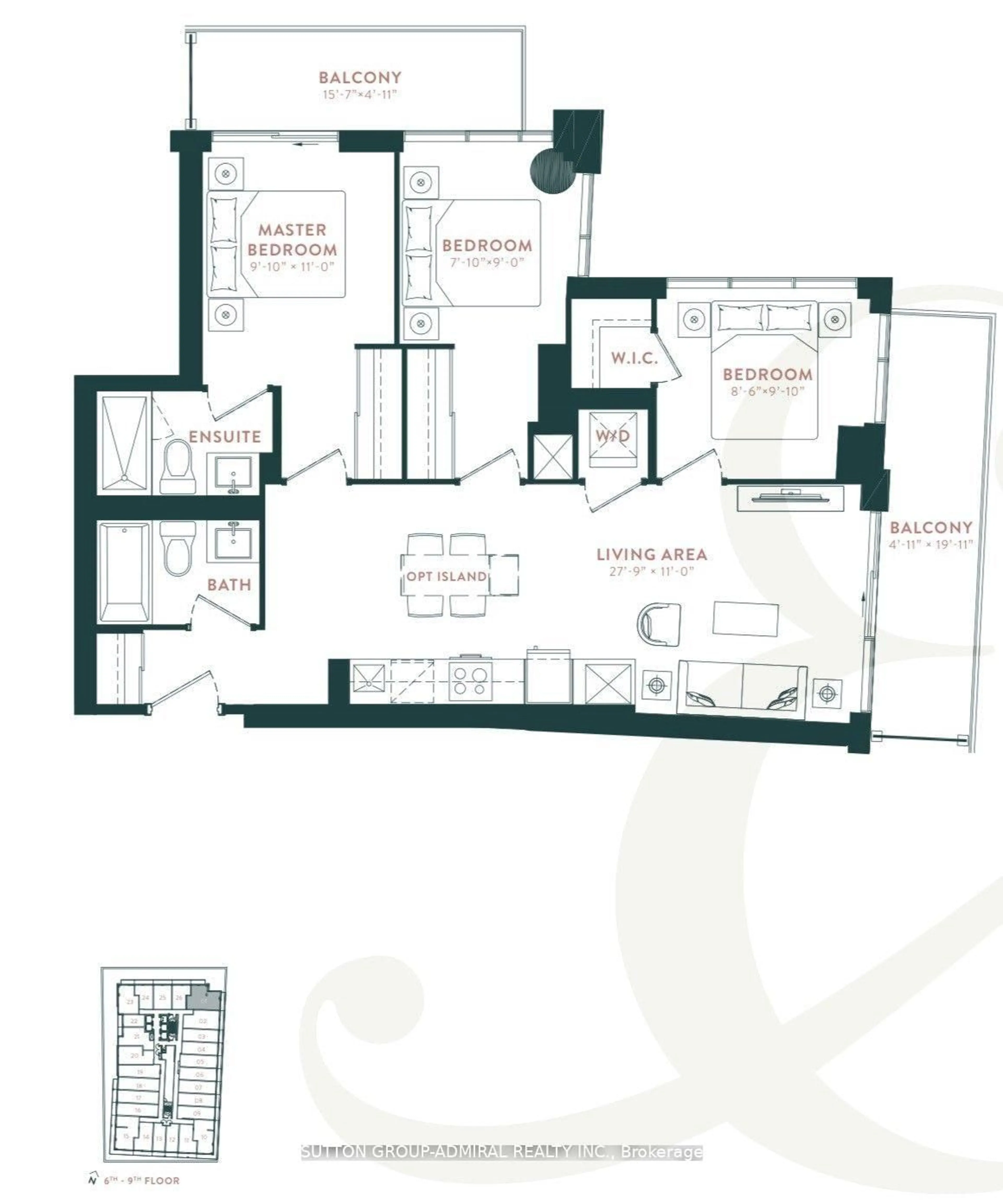 Floor plan for 5 Defries St #801, Toronto Ontario M5A 3R4