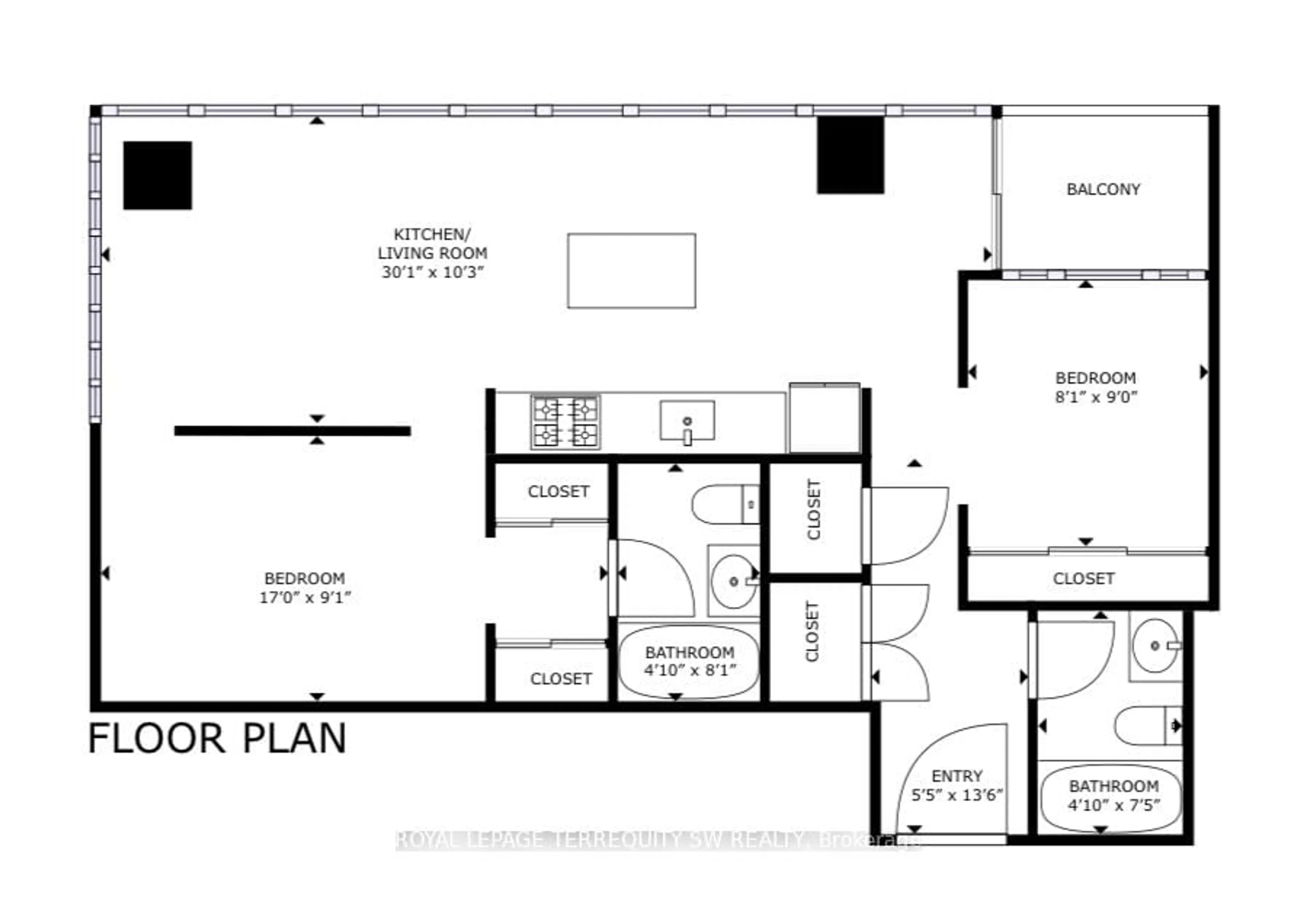 Floor plan for 110 Charles St #707, Toronto Ontario M4Y 1T5
