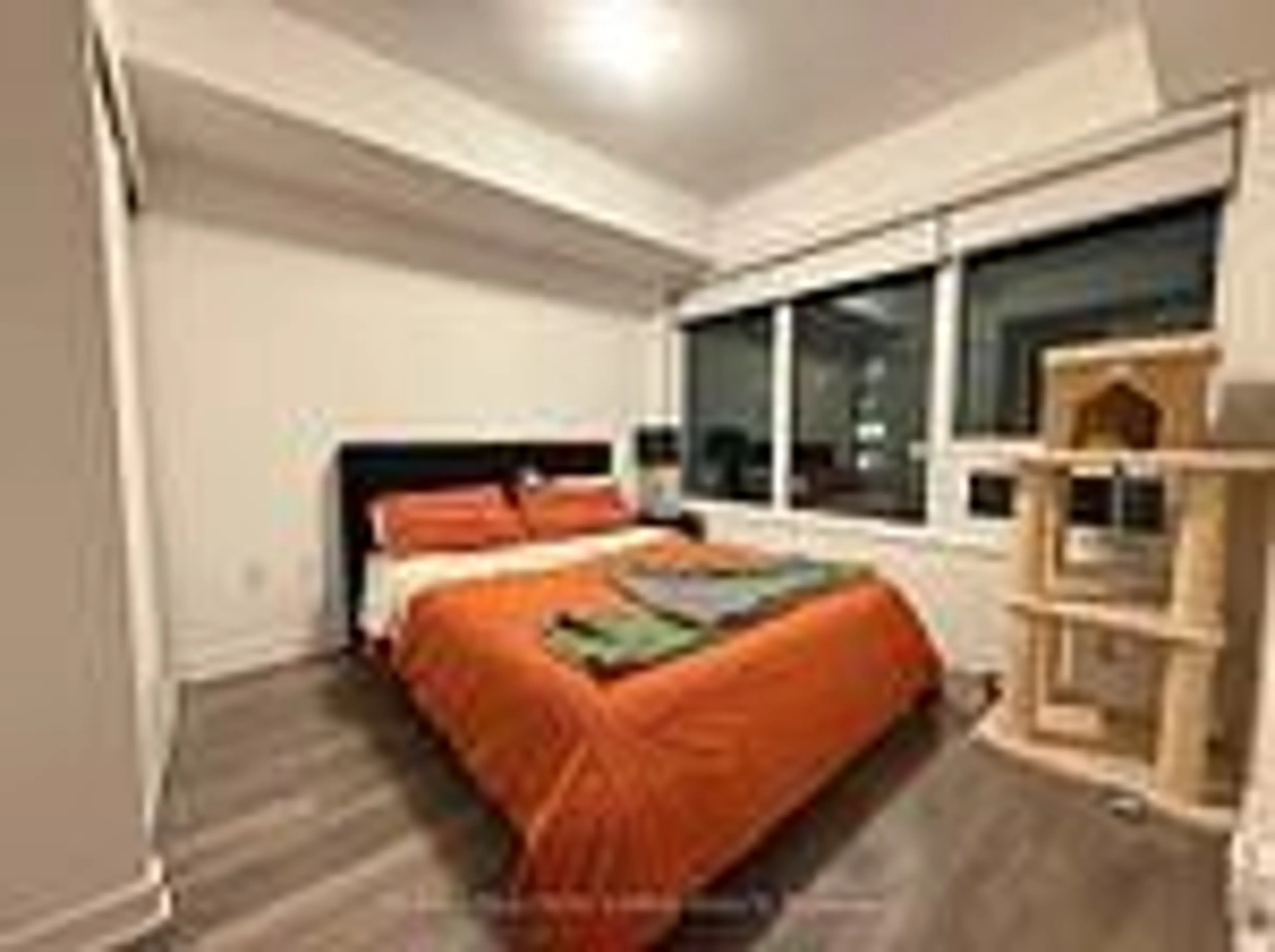 Bedroom with bed, wood/laminate floor for 99 Broadway Ave #3202, Toronto Ontario M4P 0E3