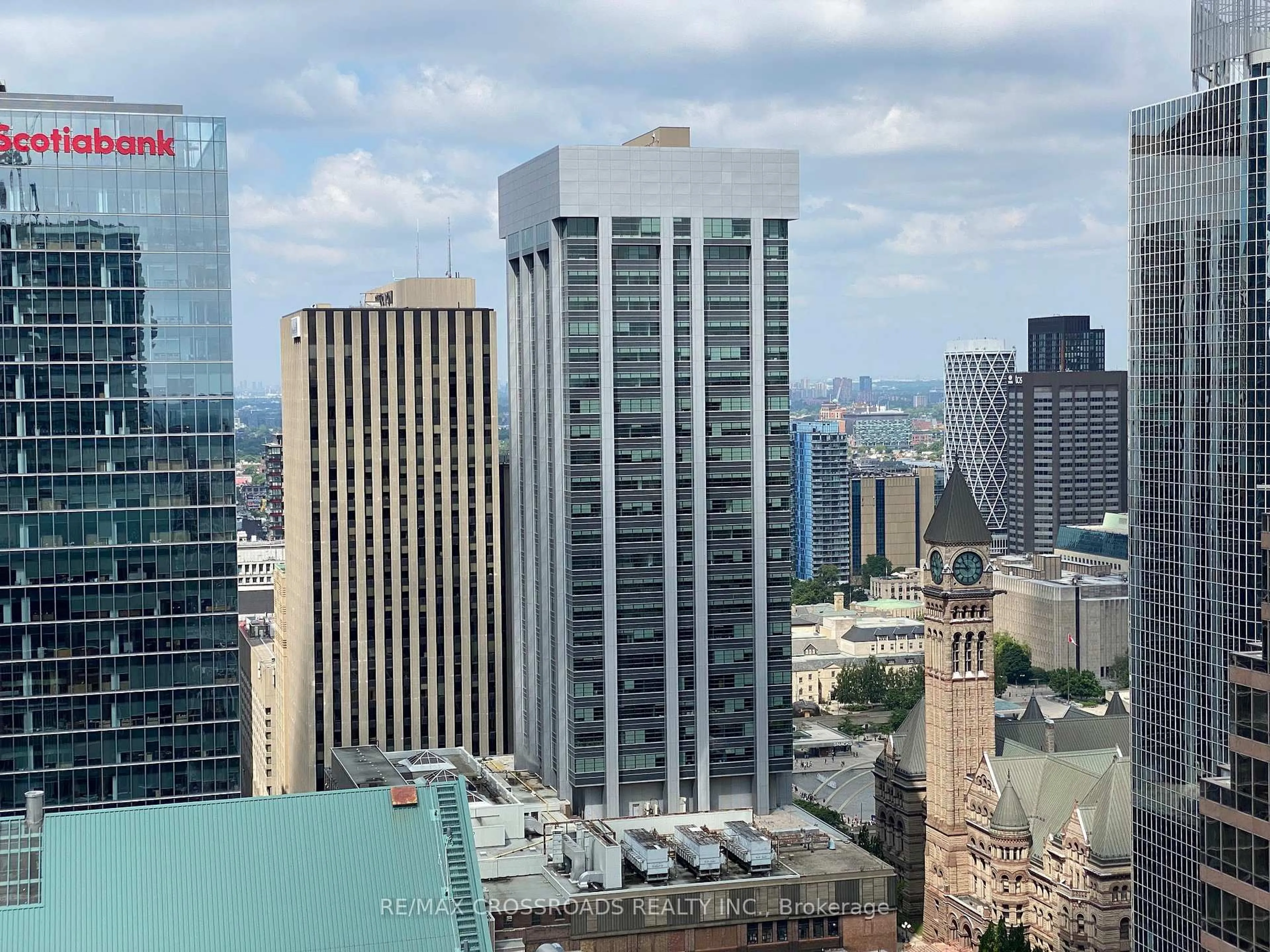 A pic from outside/outdoor area/front of a property/back of a property/a pic from drone, city buildings view from balcony for 20 Lombard St #3510, Toronto Ontario M5C 0A7