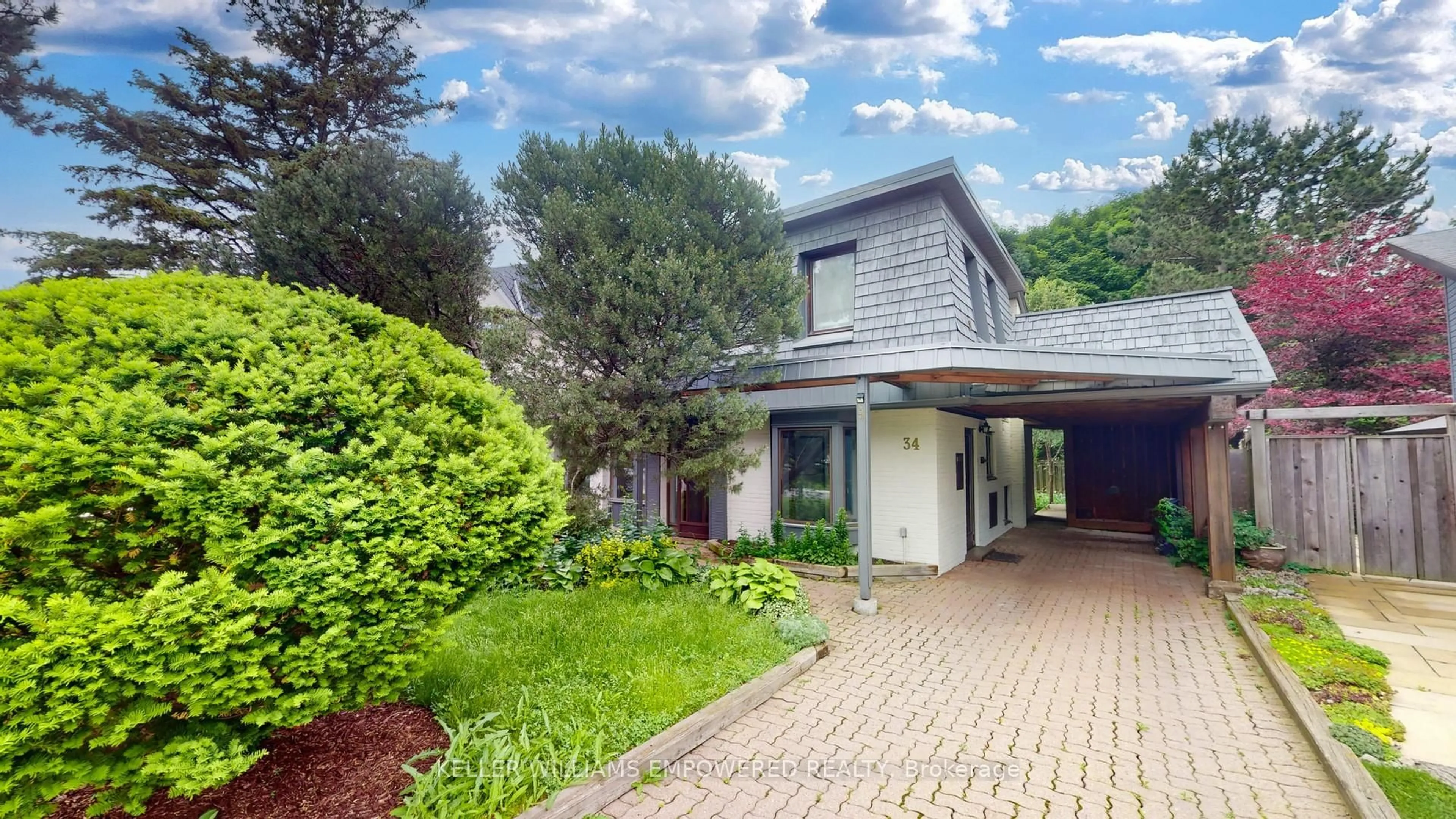 A pic from outside/outdoor area/front of a property/back of a property/a pic from drone, street for 34 Cedarbank Cres, Toronto Ontario M3B 3A4