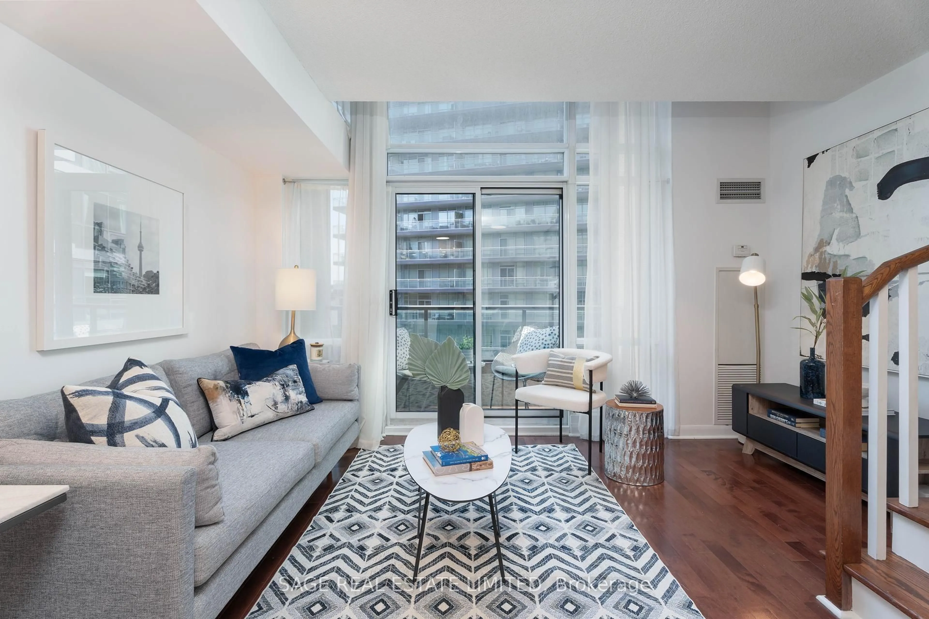 Living room with furniture, unknown for 600 Fleet St #832, Toronto Ontario M5V 1B7