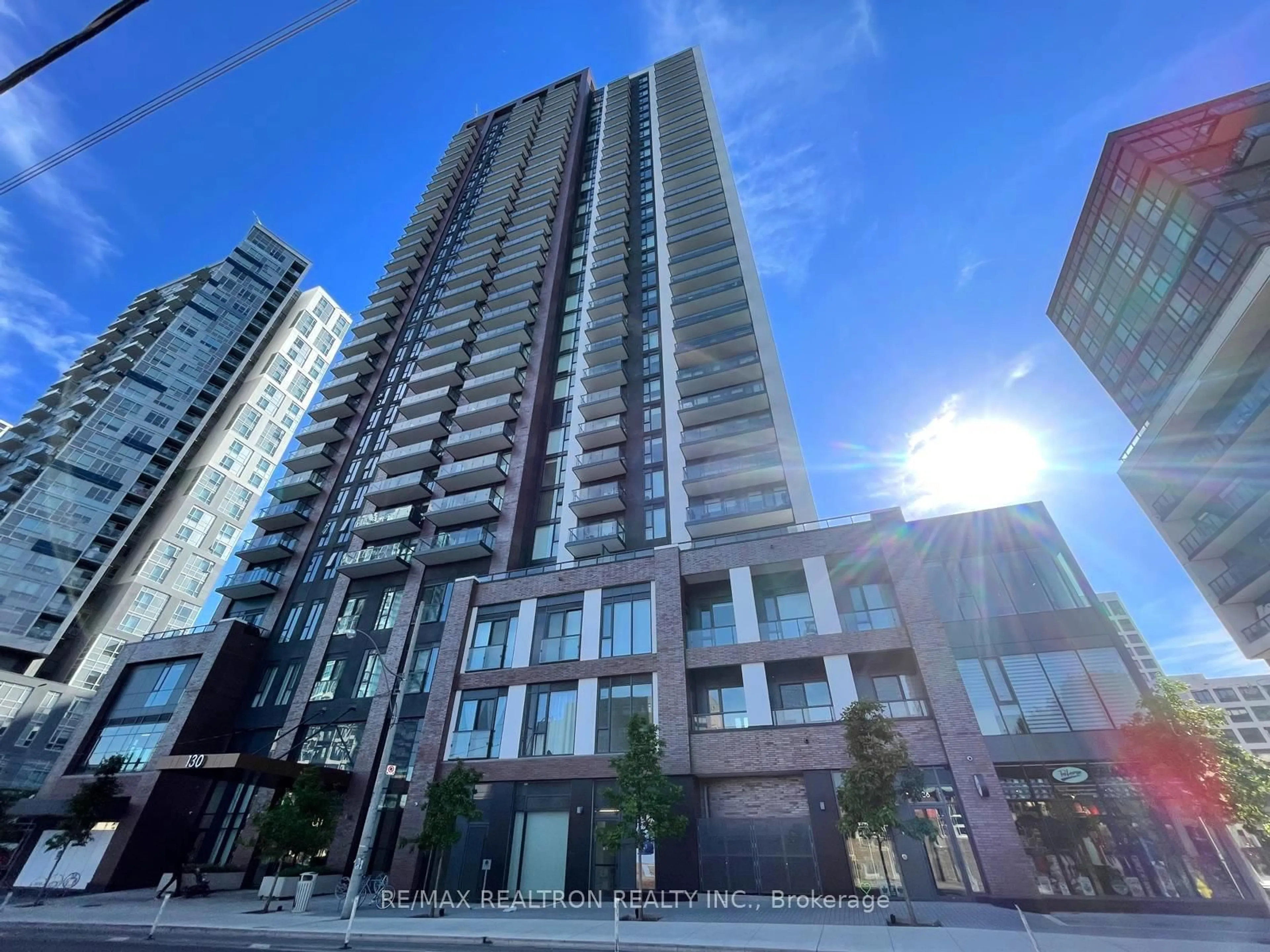 A pic from outside/outdoor area/front of a property/back of a property/a pic from drone, unknown for 130 River St #2404, Toronto Ontario M5A 0R8