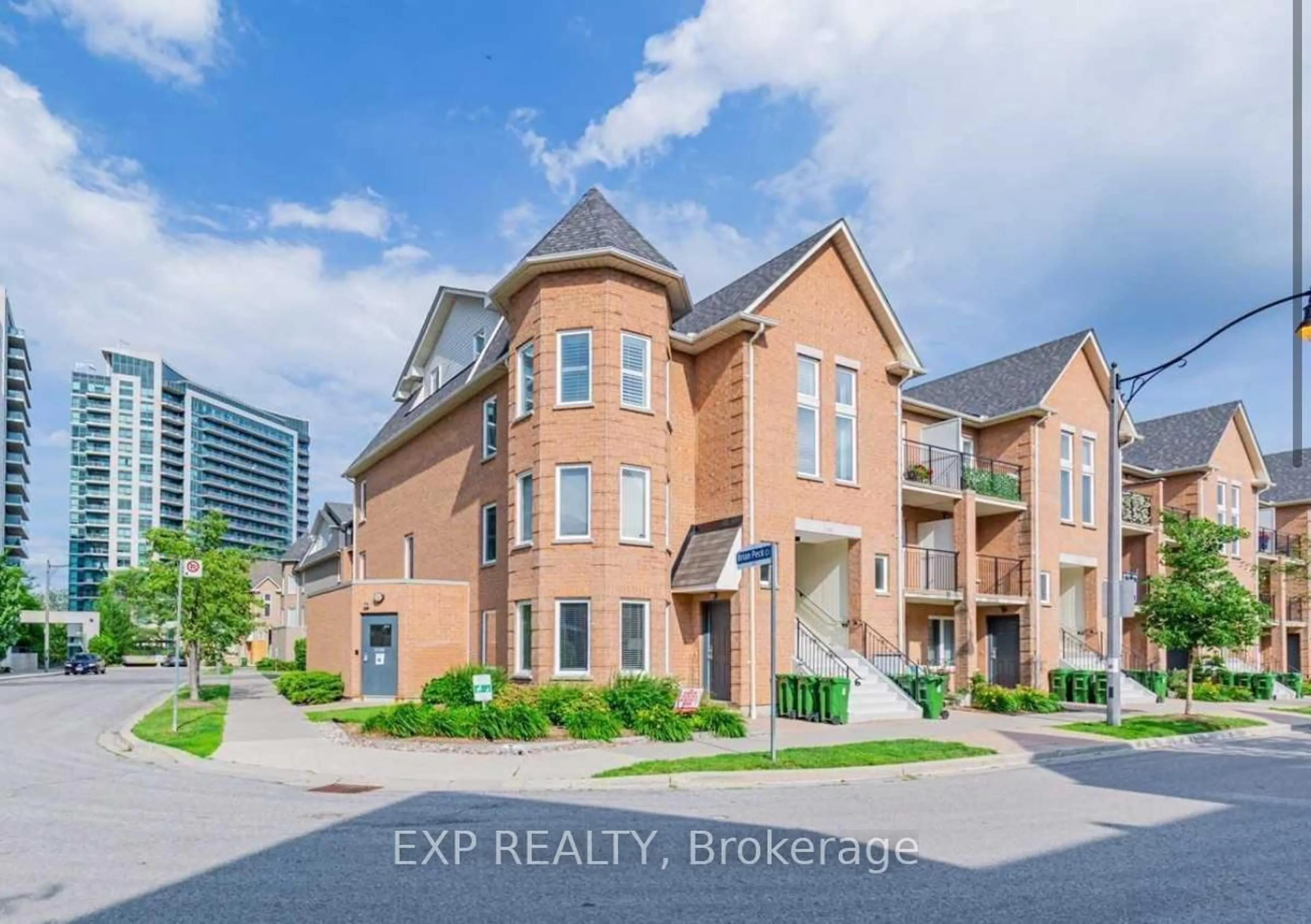 A pic from outside/outdoor area/front of a property/back of a property/a pic from drone, city buildings view from balcony for 120 Aerodrome Cres #301, Toronto Ontario M4G 4J2
