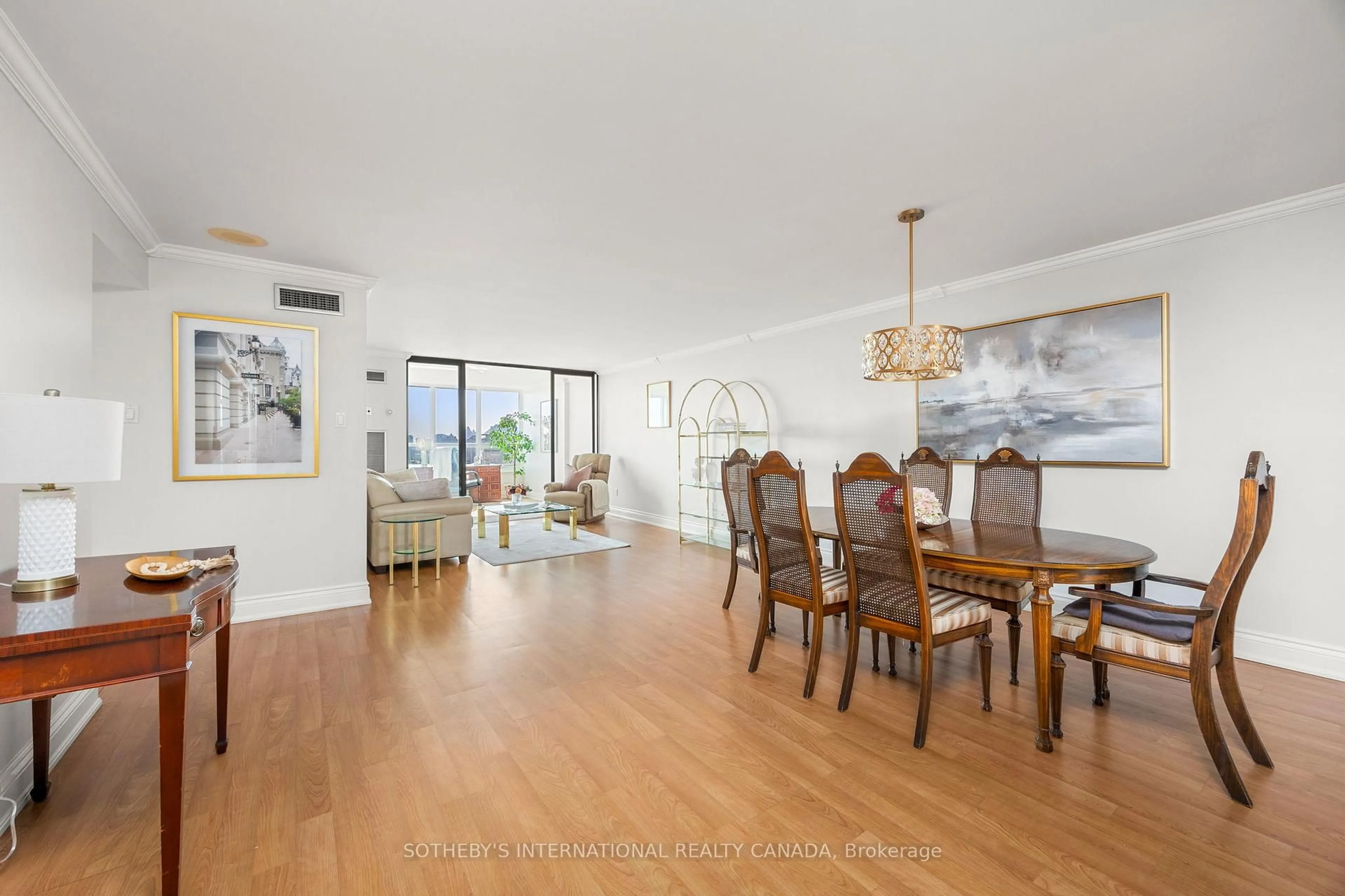 Dining room, wood/laminate floor for 65 Spring Garden Ave #1703, Toronto Ontario M2N 6H9