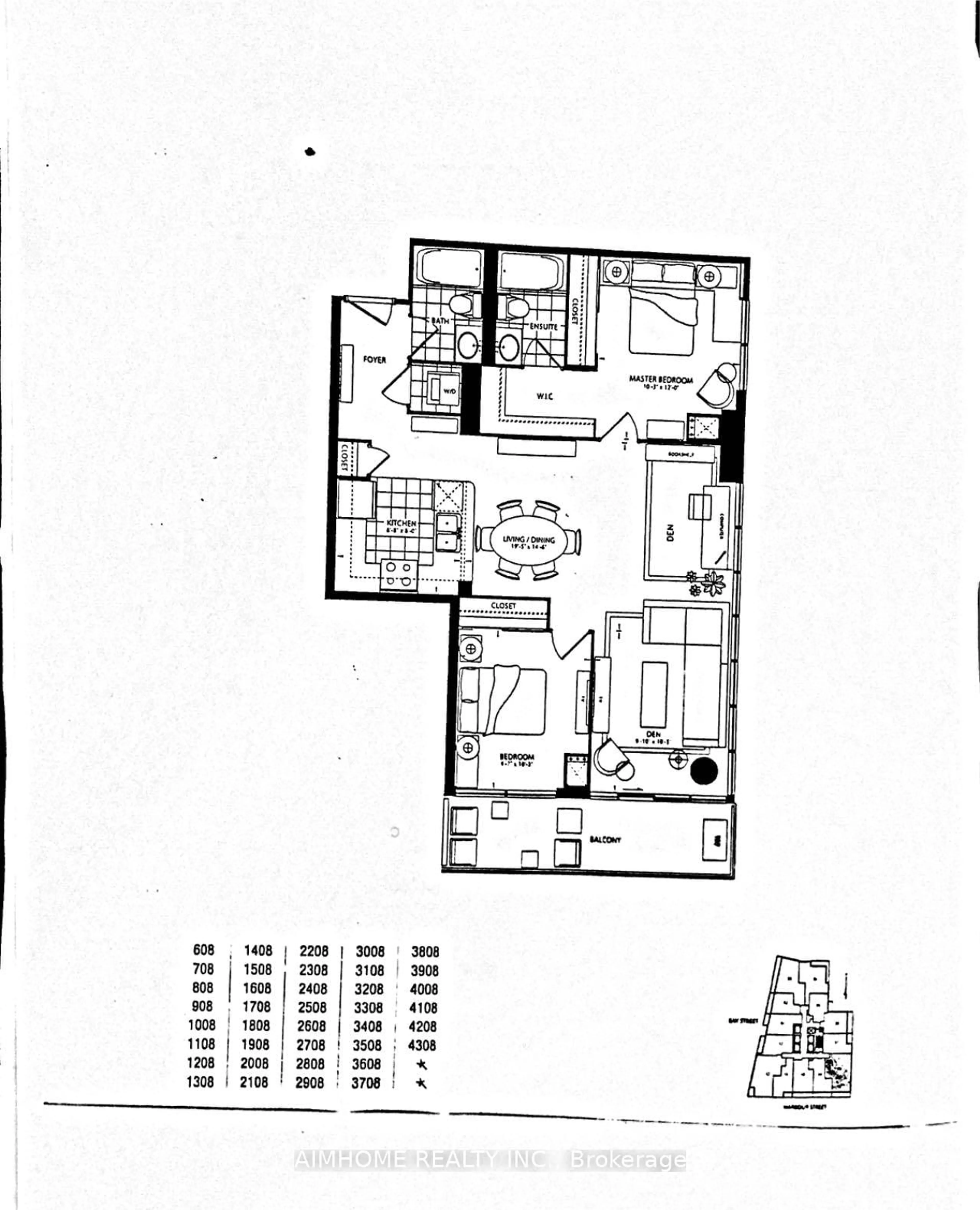 Floor plan for 33 Bay St #1508, Toronto Ontario M5J 2Z3