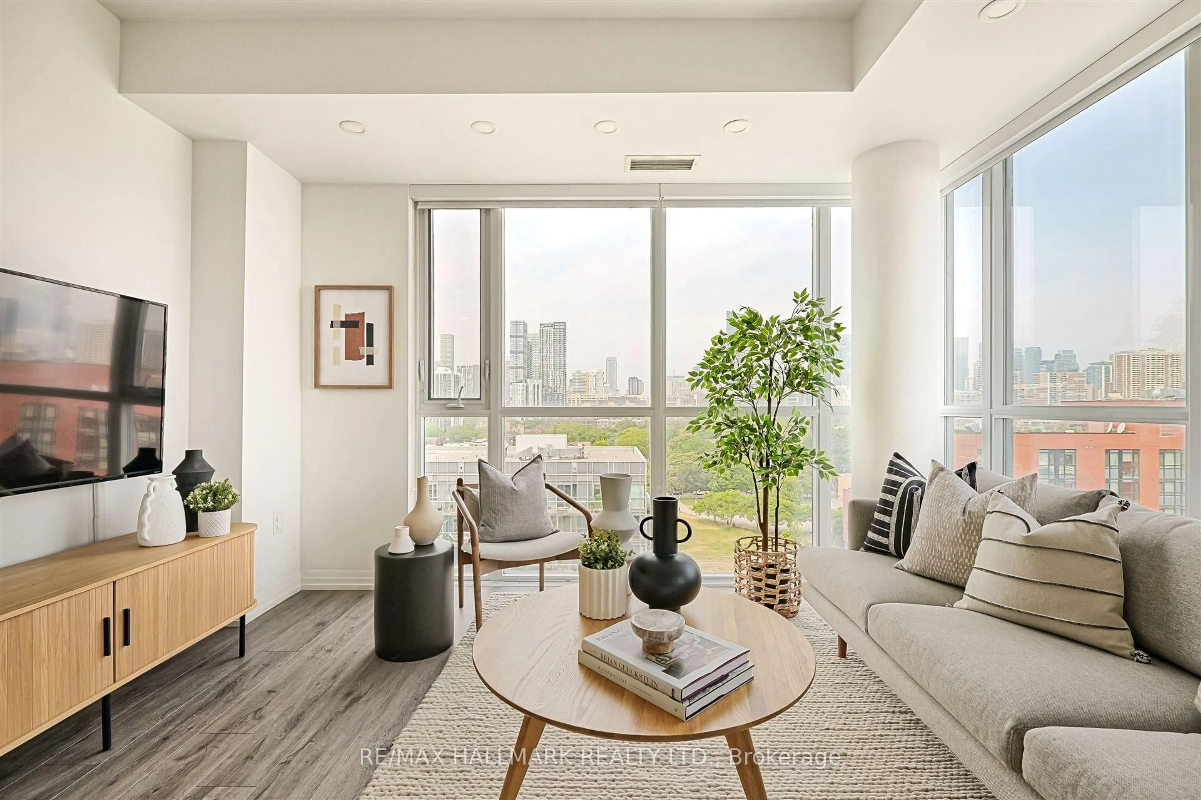 Living room with furniture, unknown for 25 Cole St #1201, Toronto Ontario M5A 4M3