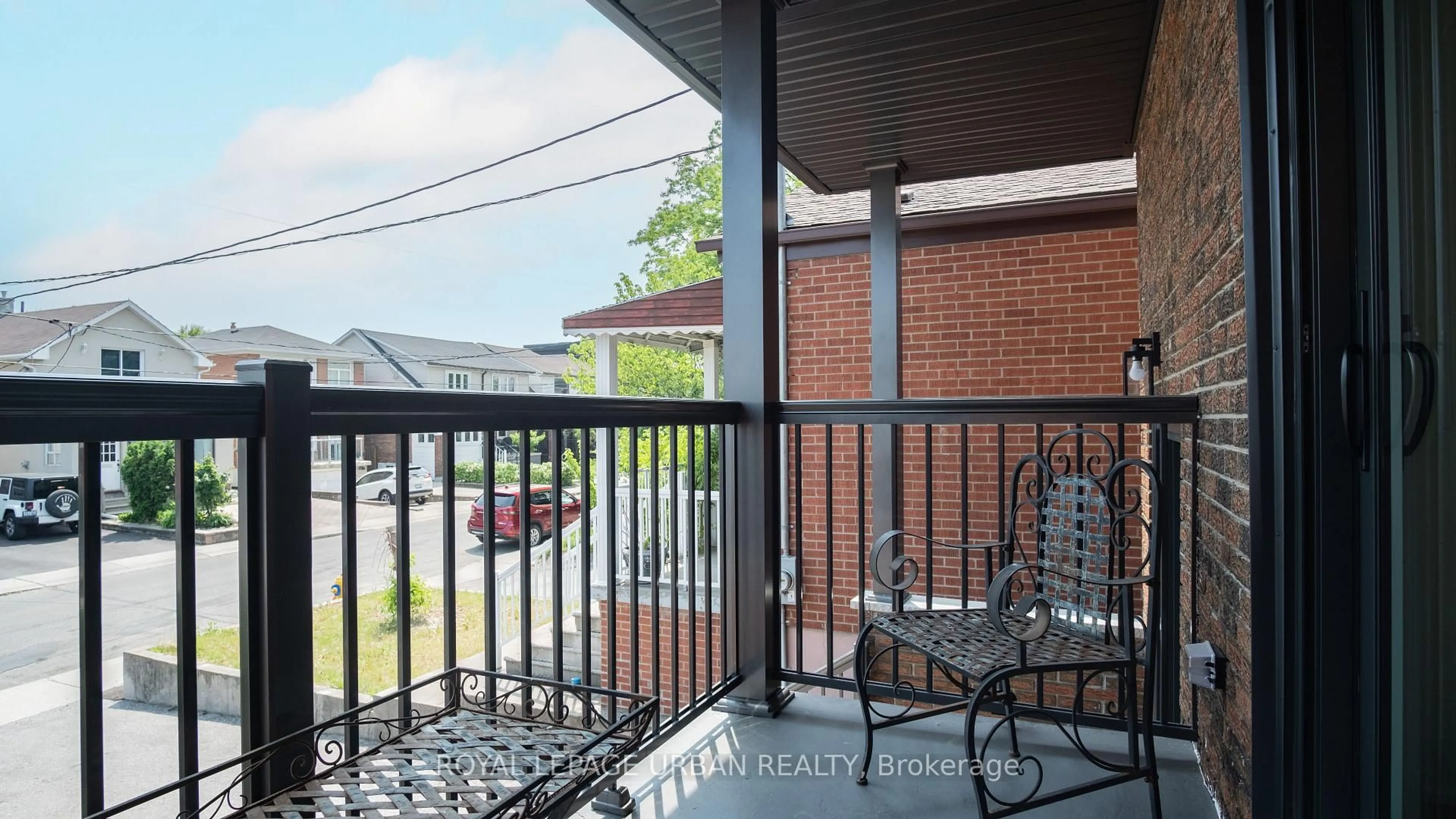Patio, city buildings view from balcony for 434 Westmount Ave, Toronto Ontario M6E 3N5