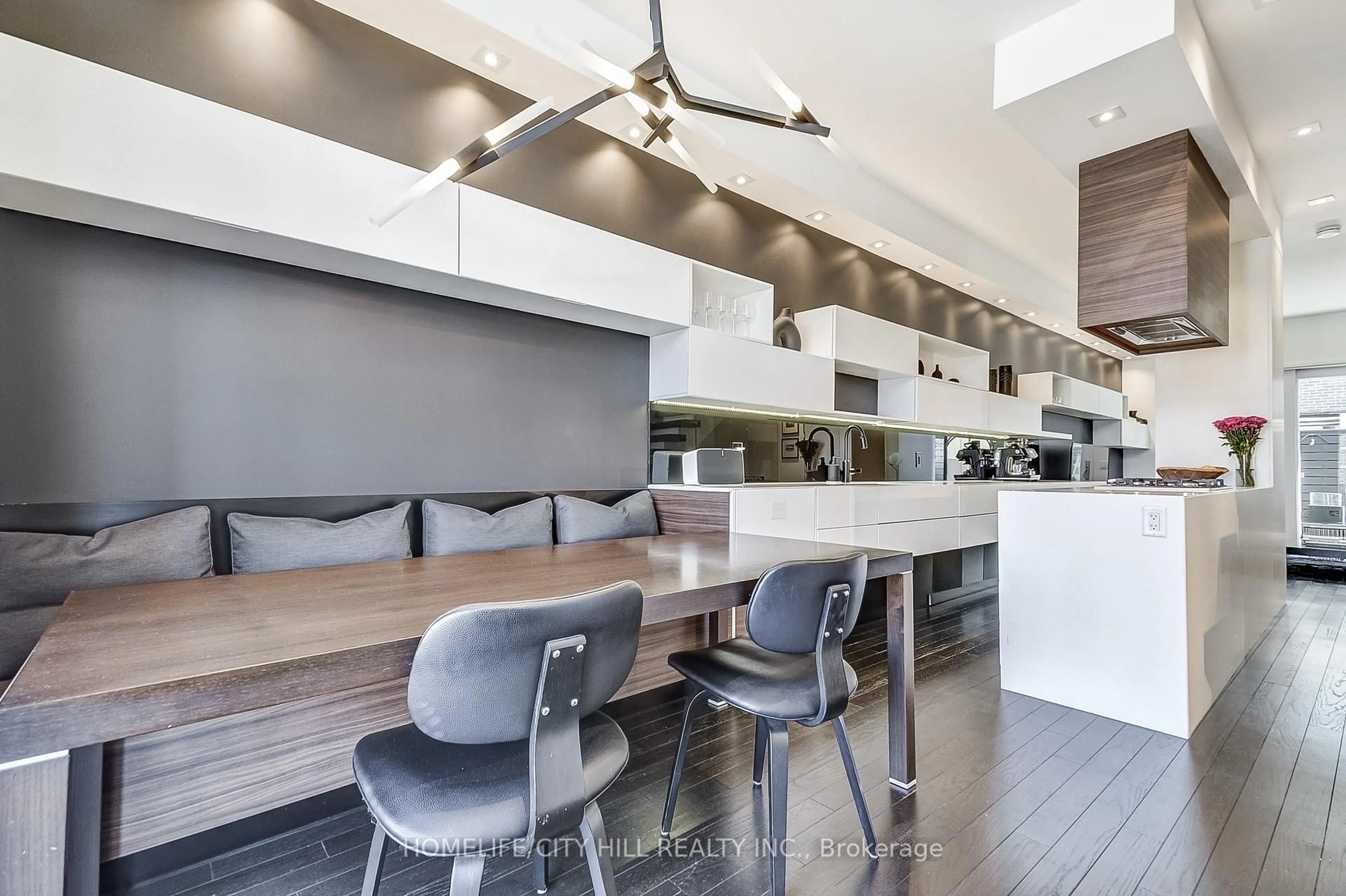 Contemporary kitchen, wood/laminate floor for 249 Claremont St, Toronto Ontario M6J 2N1