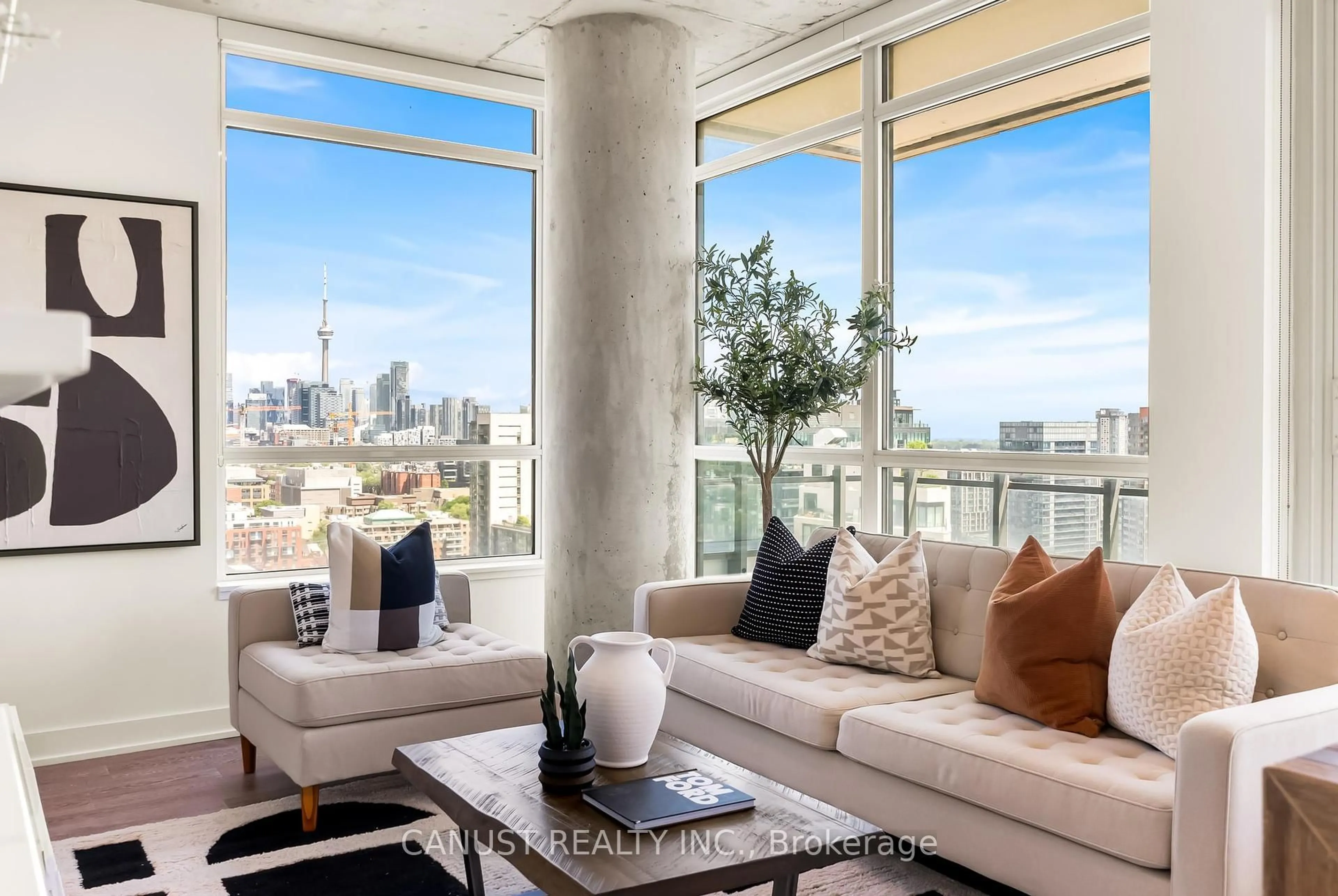 Living room with furniture, unknown for 20 Minowan Miikan Lane #1906, Toronto Ontario M6J 0E5