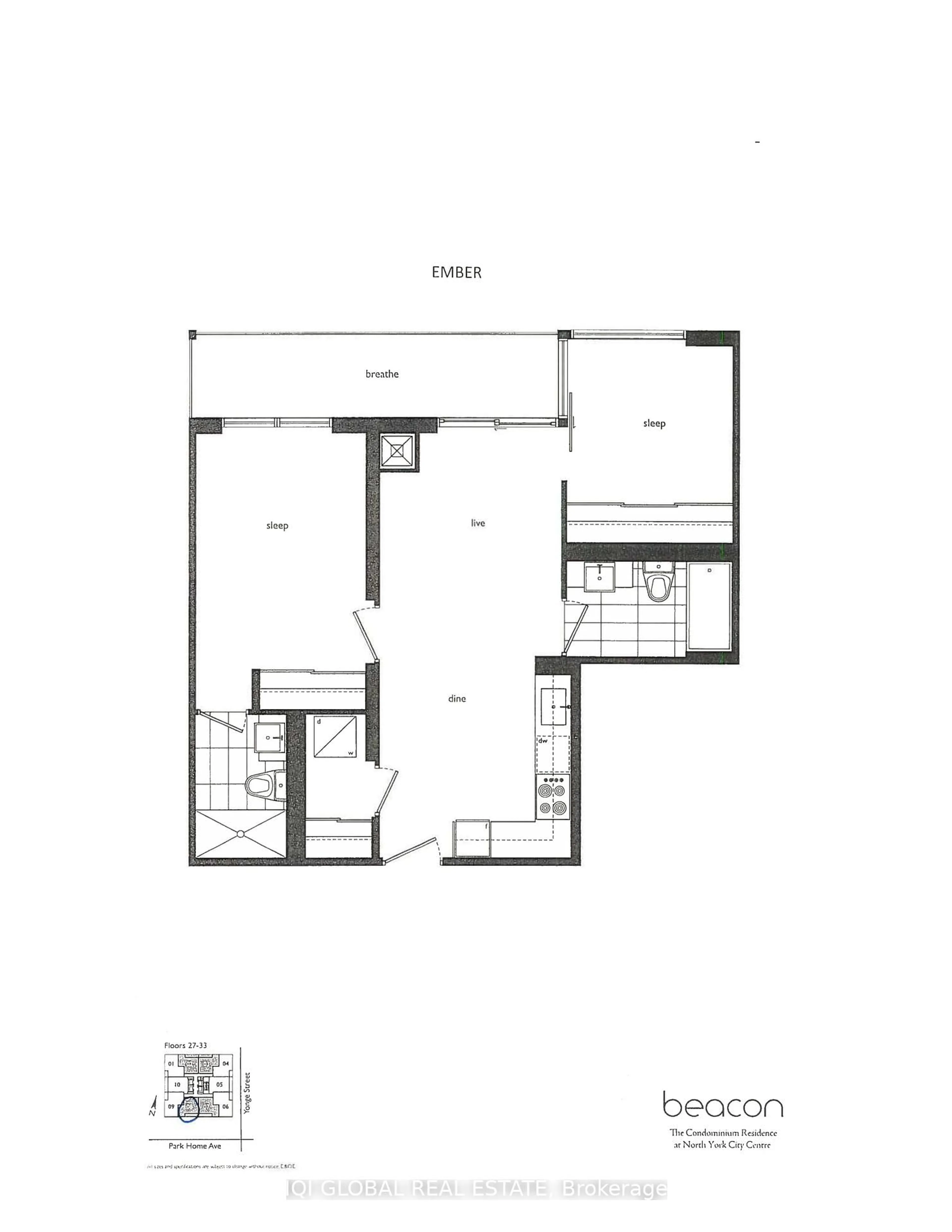 Floor plan for 5180 Yonge St #2808, Toronto Ontario M2N 5P6