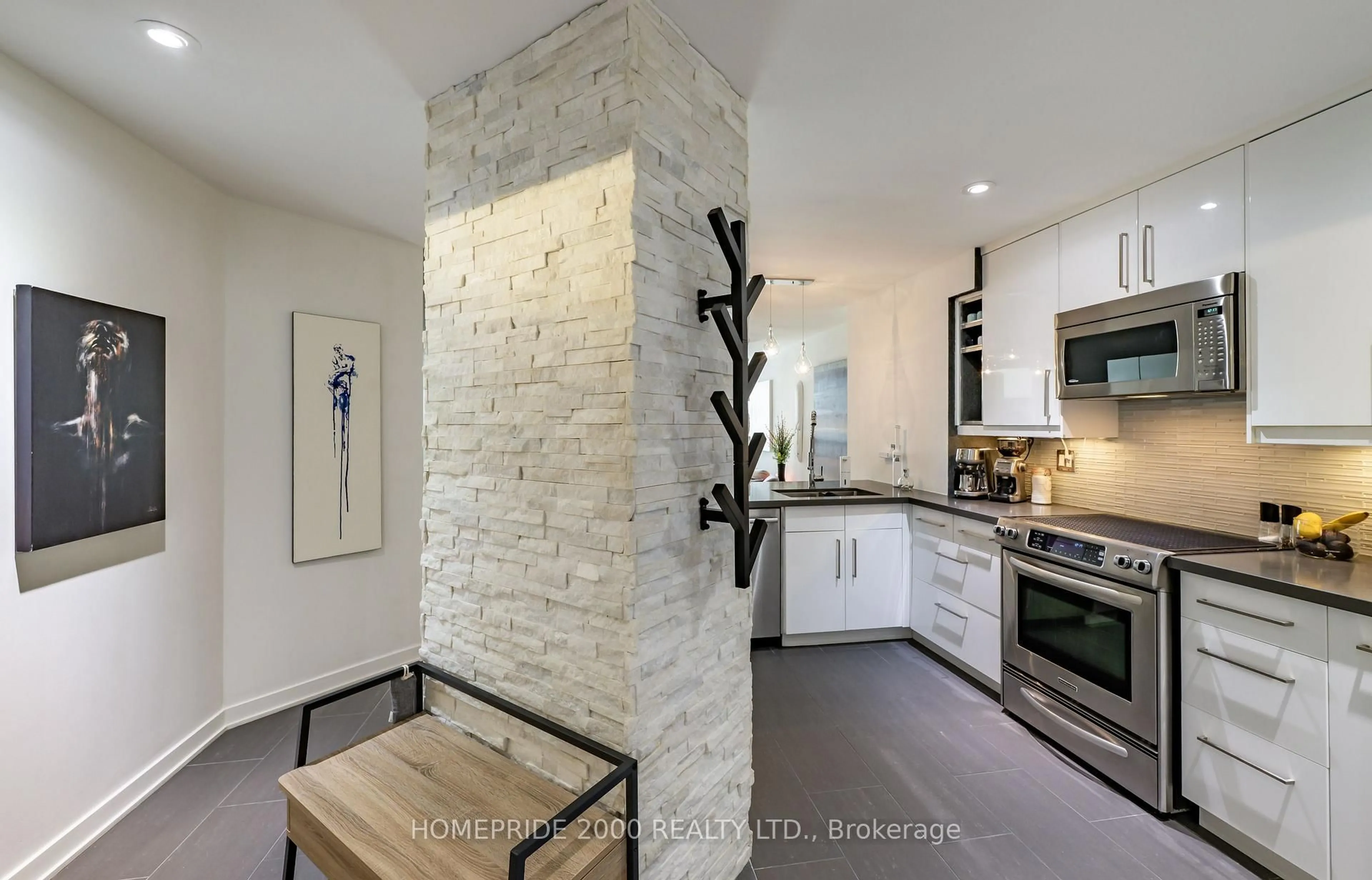 Contemporary kitchen, ceramic/tile floor for 24 Wellesley St #315, Toronto Ontario M4Y 2X6