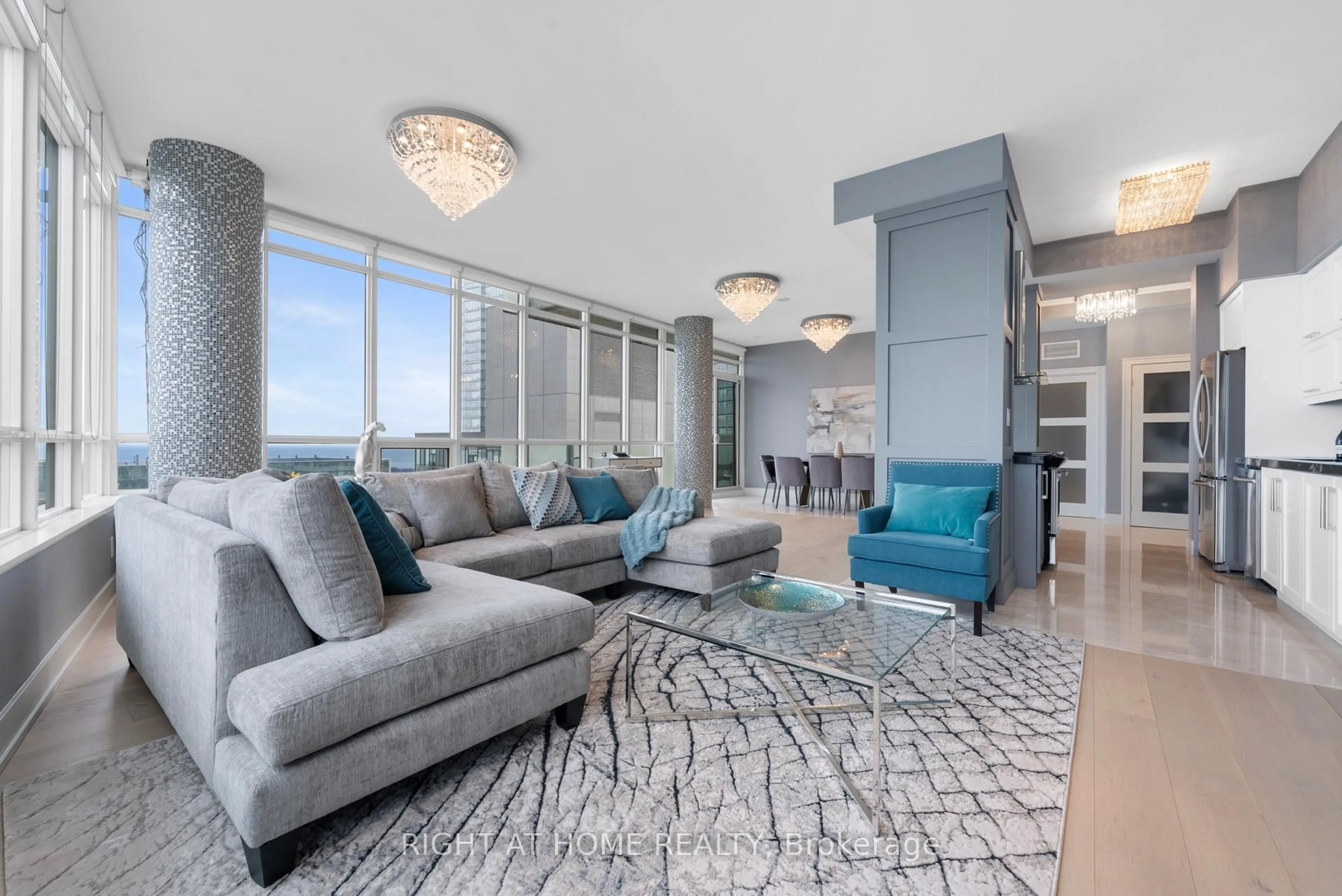 Living room with furniture, unknown for 65 Bremner Blvd #5104, Toronto Ontario M5J 0A7
