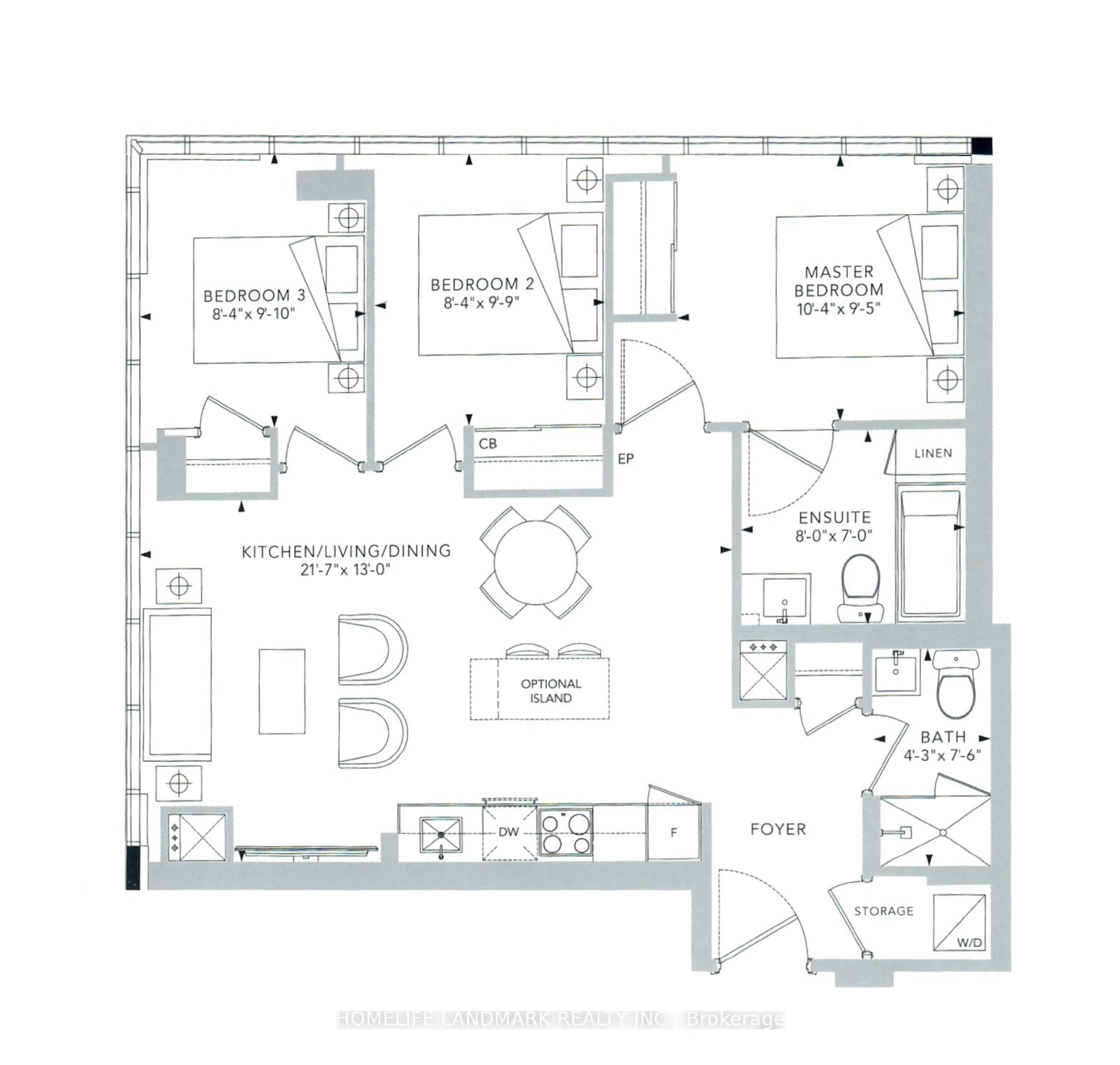 Floor plan for 203 College St #1204, Toronto Ontario M5T 0C8